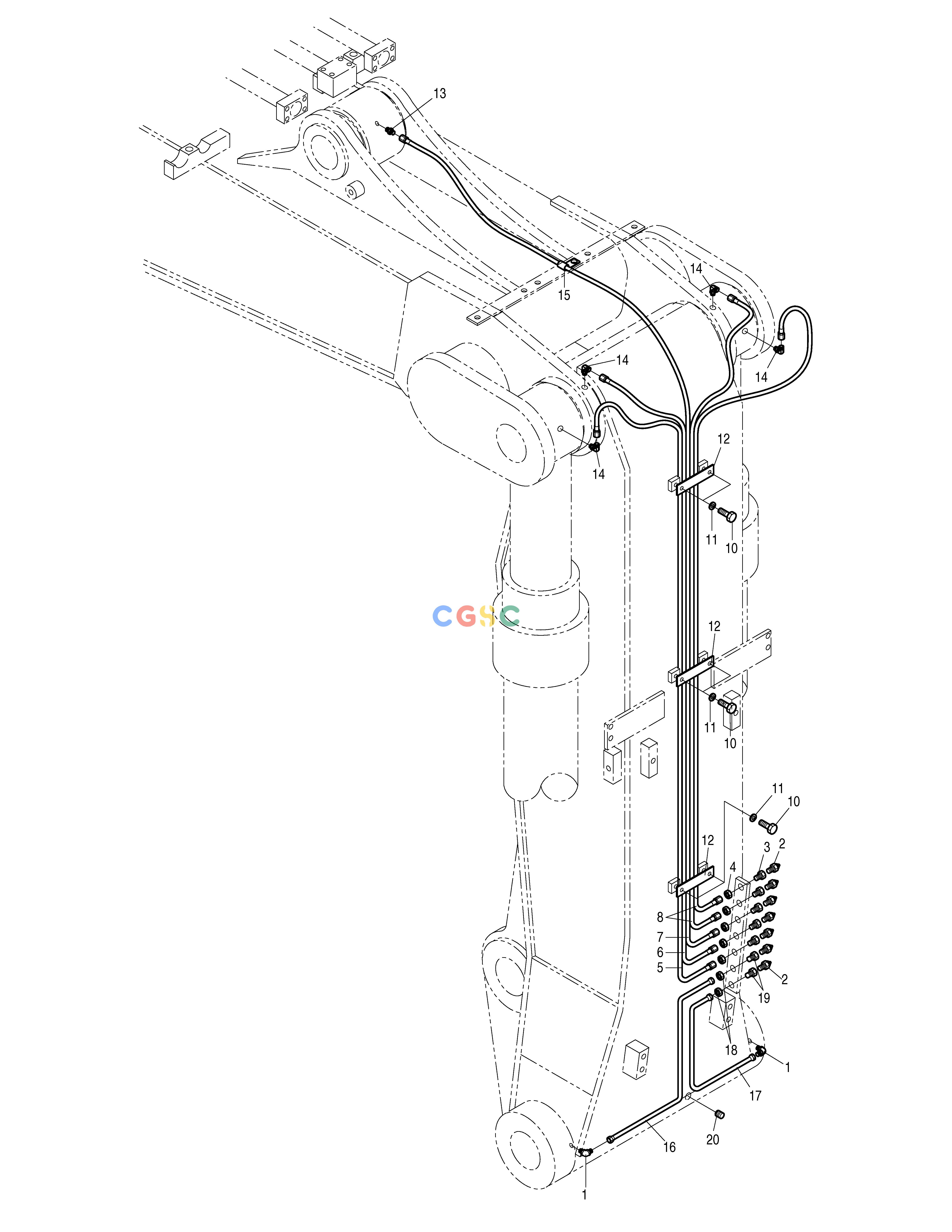 斗山零件查询FRONT LUBRICATION PIPING-ARTI.BOOM SOLAR 160W-V Doosan parts catalog online
