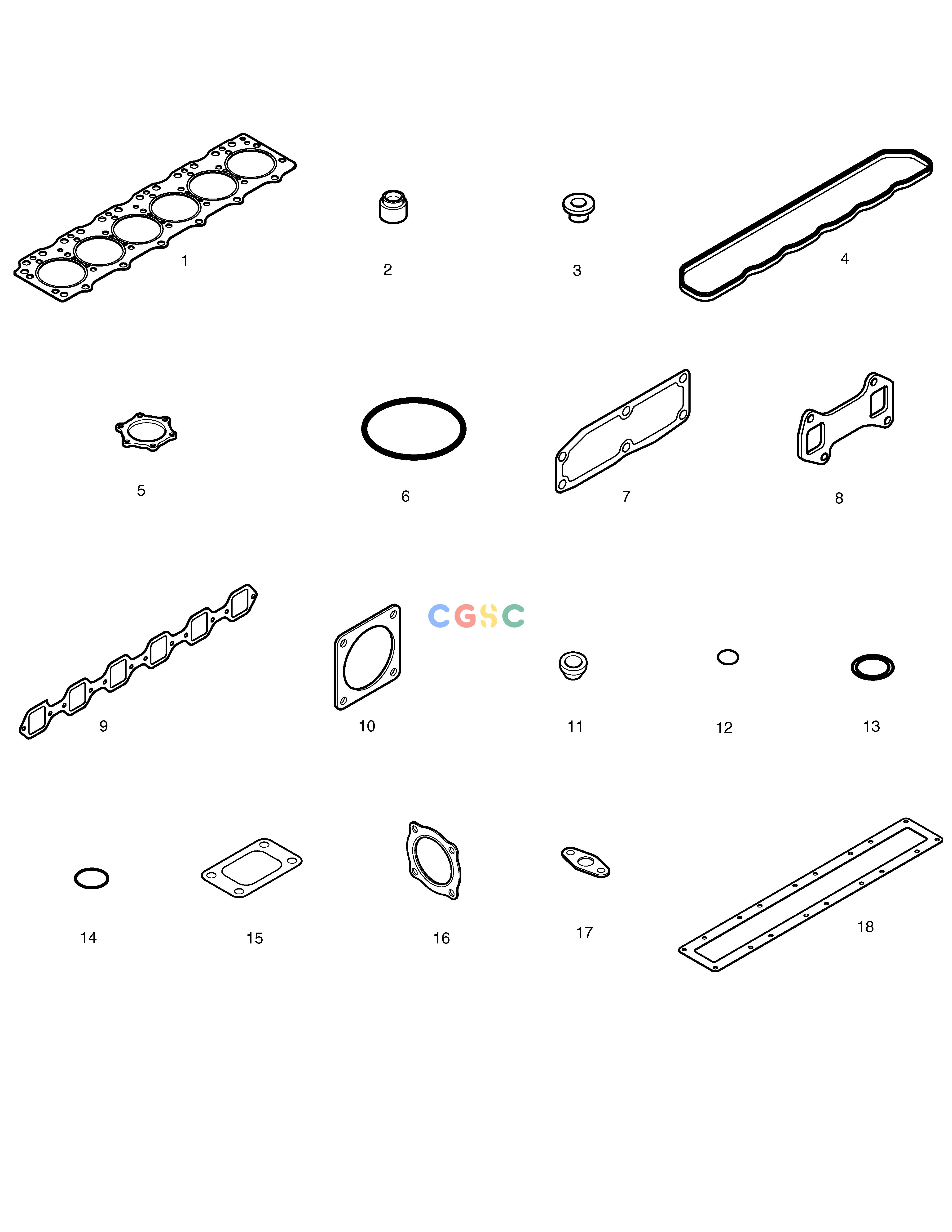 斗山零件查询OVER HAUL GASKET KIT-TOP MEGA 200-V (S/N 3001~) Doosan parts catalog online