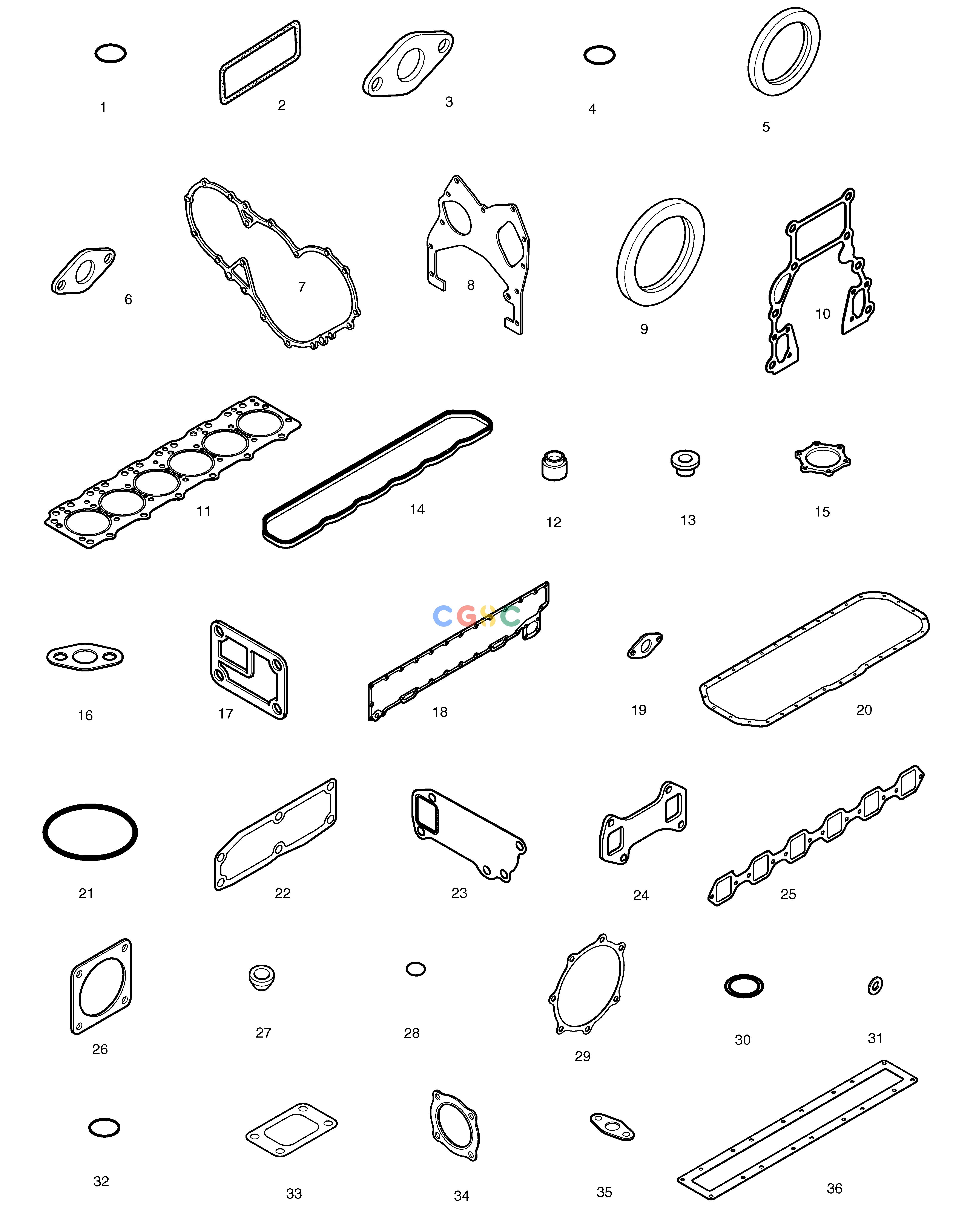 斗山零件查询OVER HAUL GASKET KIT-ALL MEGA 200-V (S/N 3001~) Doosan parts catalog online