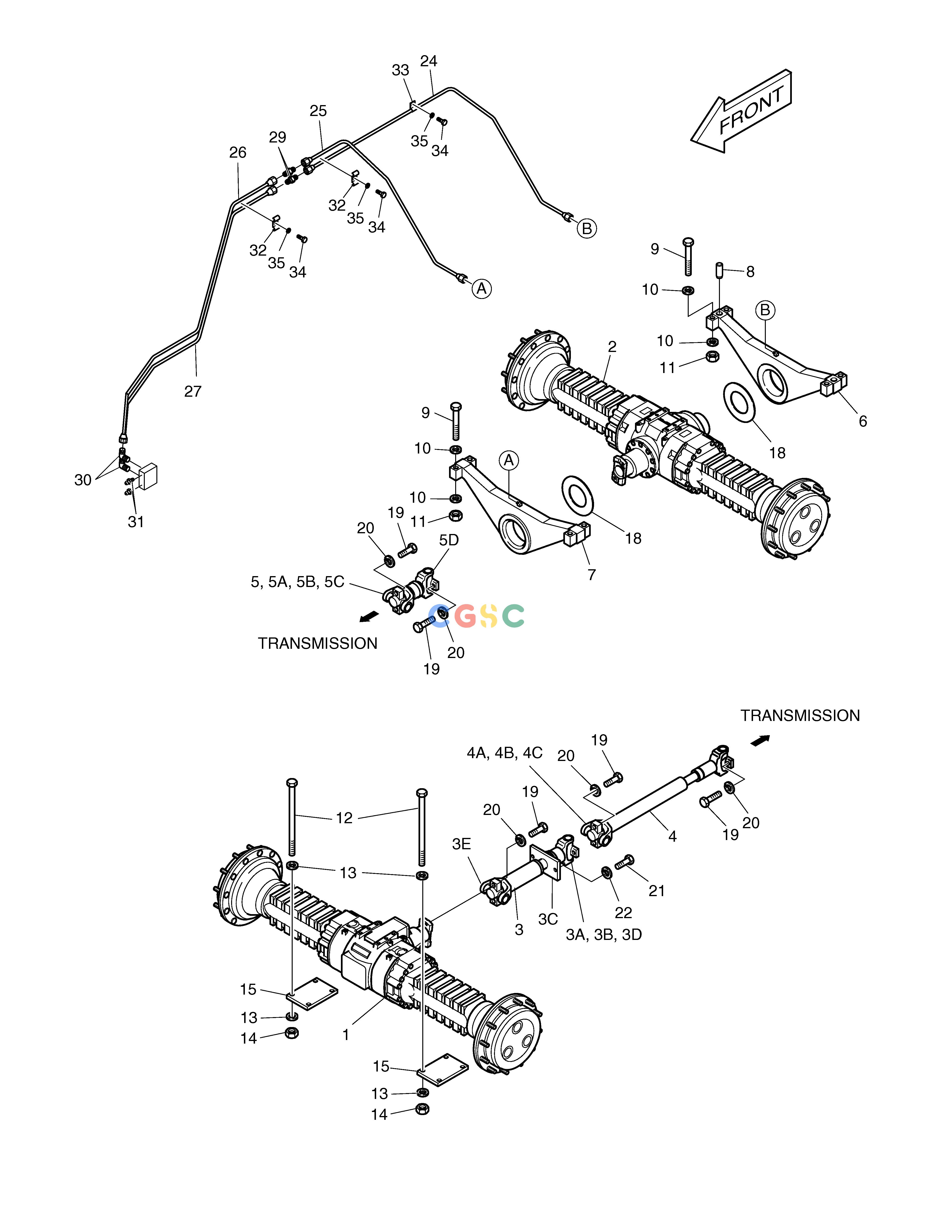 斗山零件查询AXLE & DRIVE SHAFT MEGA 200-V (S/N 3001~) Doosan parts catalog online