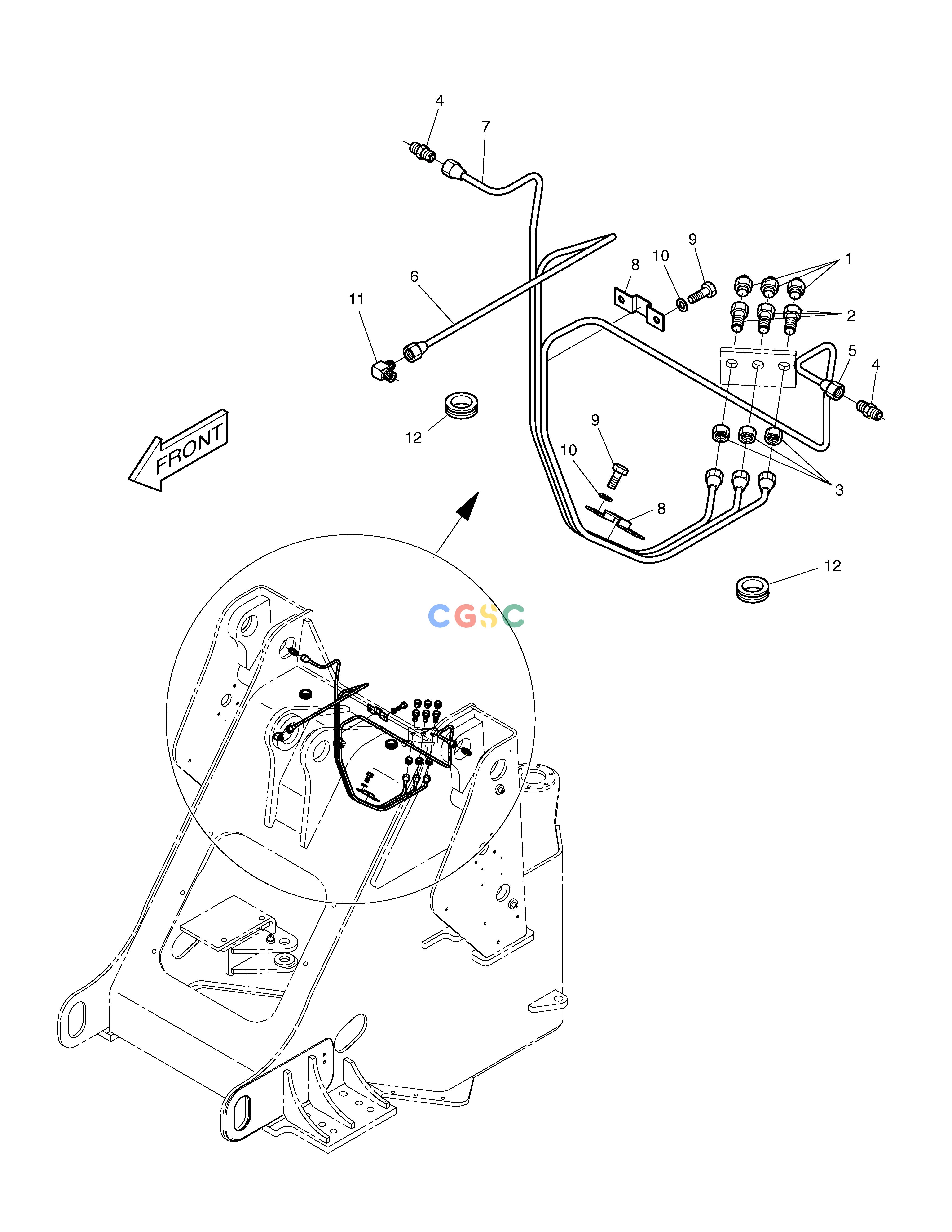 斗山零件查询FRONT LUBRICATION PIPING MEGA 200-V (S/N 3001~) Doosan parts catalog online