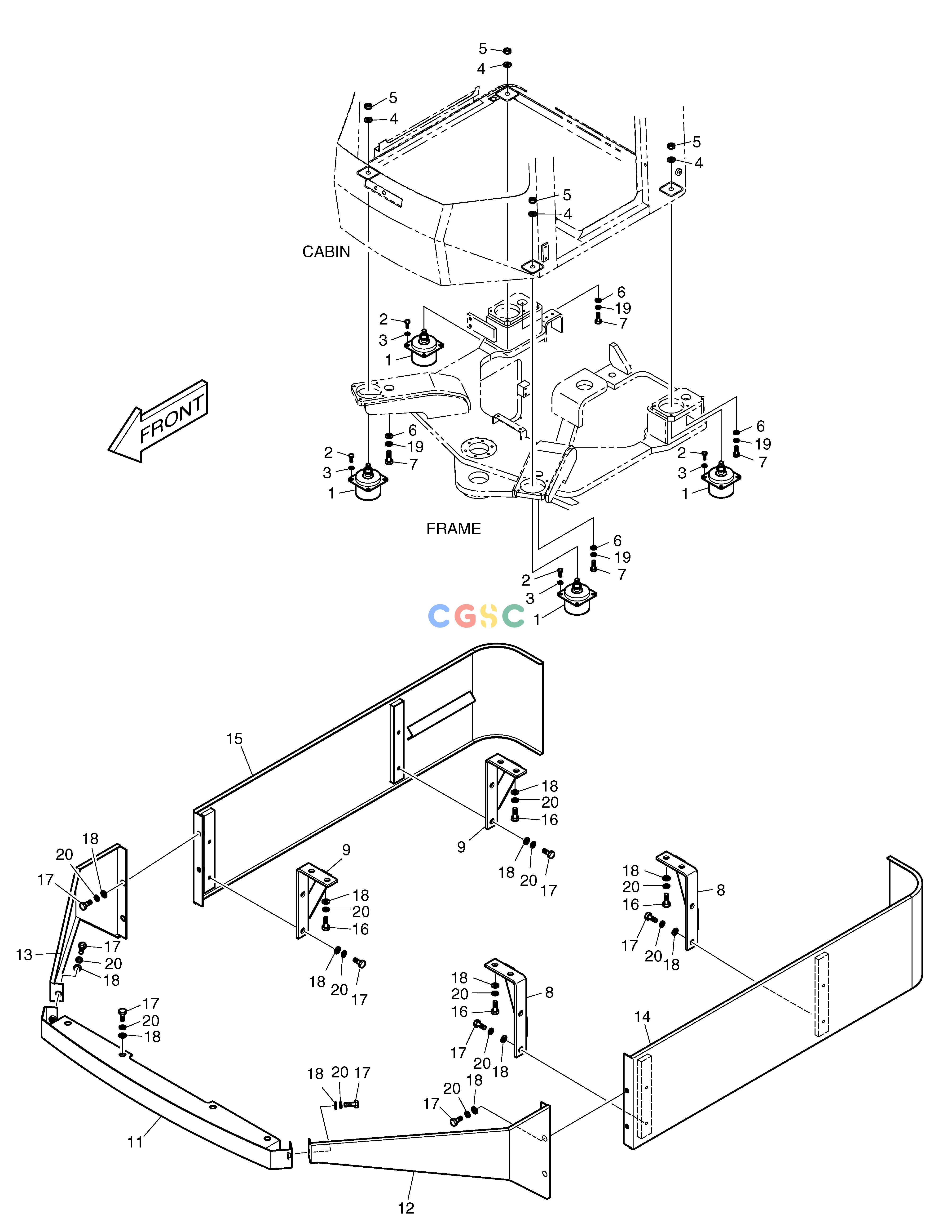 斗山零件查询CABIN MOUNTING MEGA 200-V (S/N 3001~) Doosan parts catalog online