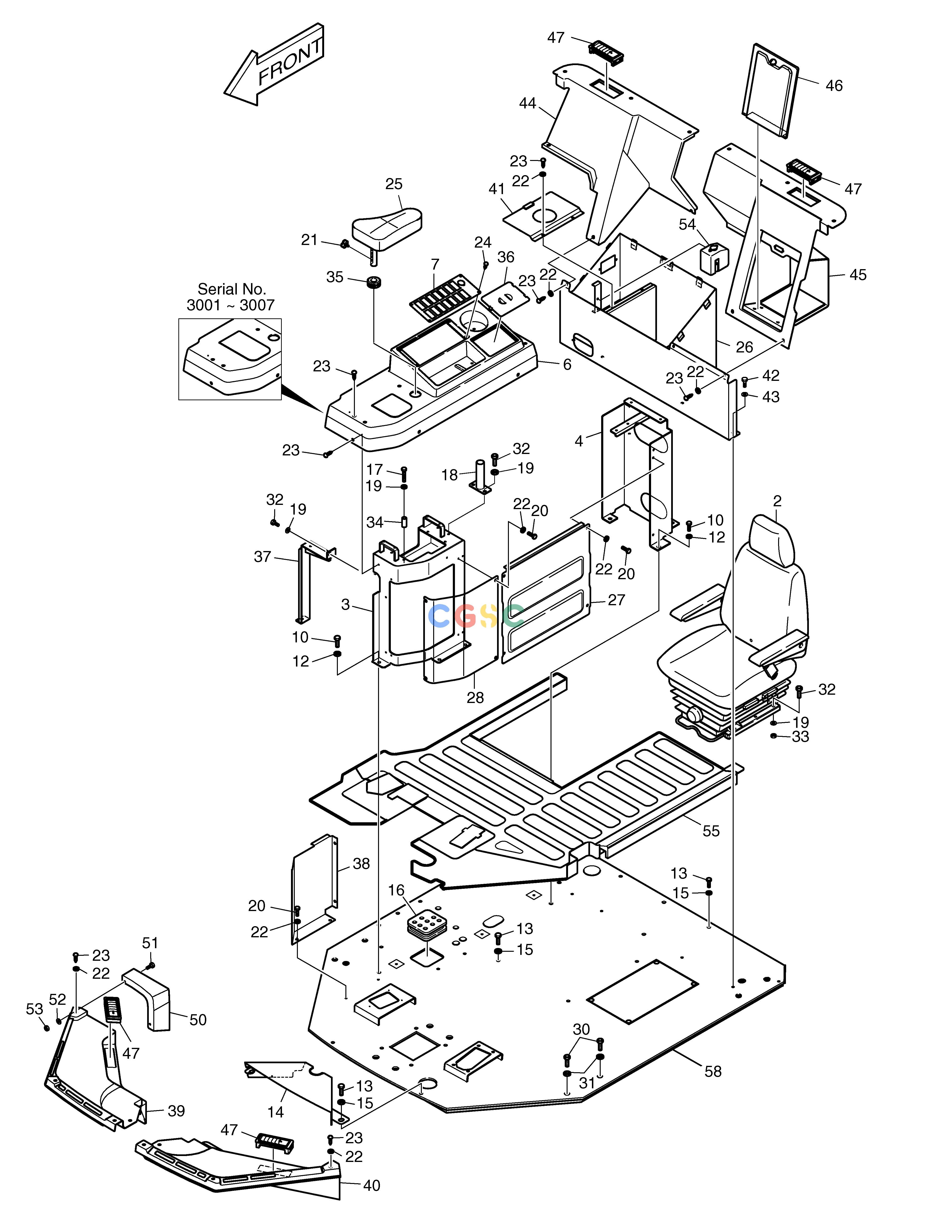 斗山零件查询CONTROL STAND ASS'Y MEGA 200-V (S/N 3001~) Doosan parts catalog online
