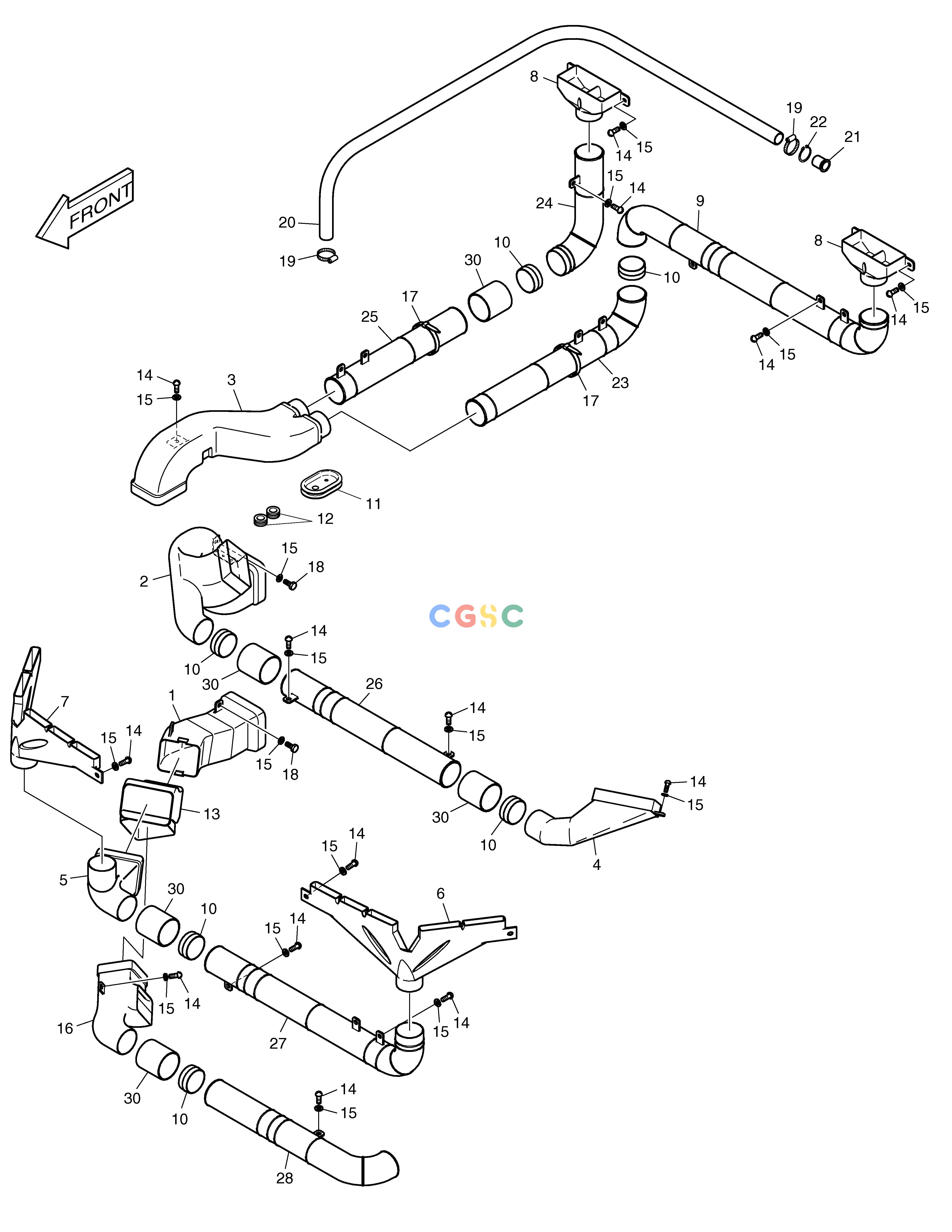 斗山零件查询DUCT ASS'Y MEGA 200-V (S/N 3001~) Doosan parts catalog online