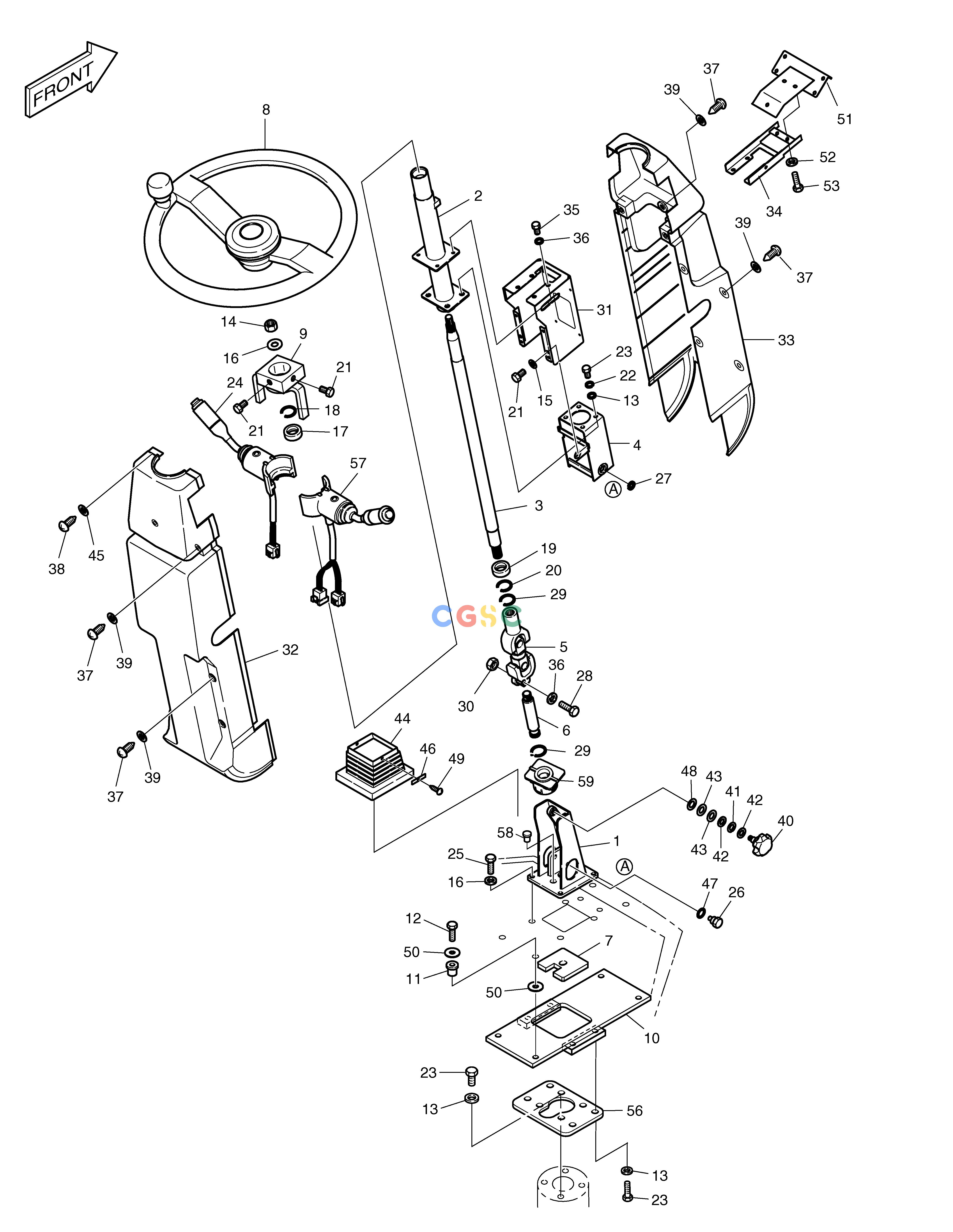 斗山零件查询STEERING ASS'Y MEGA 200-V (S/N 3001~) Doosan parts catalog online