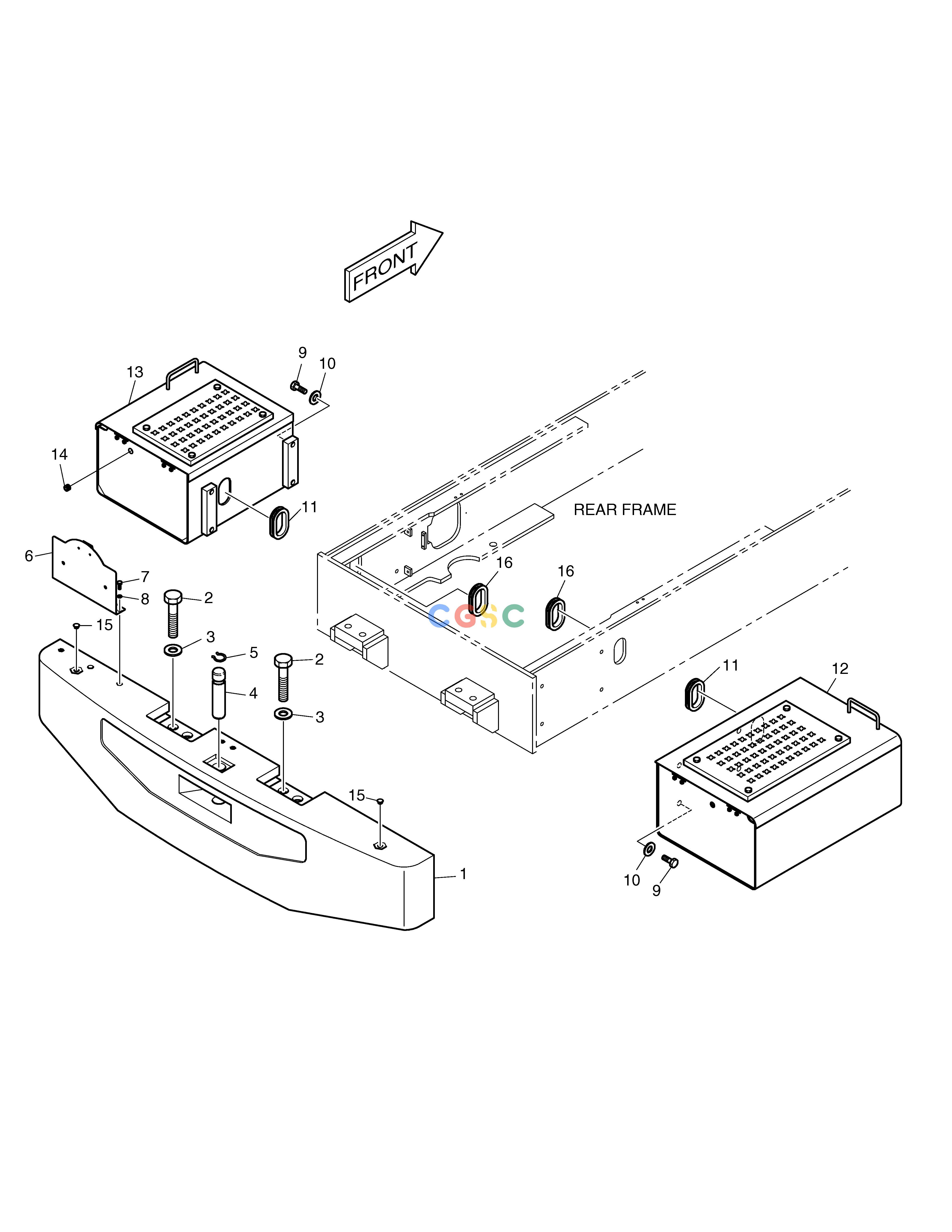 斗山零件查询COUNTER WEIGHT & BATTERY BOX MEGA 200-V (S/N 3001~) Doosan parts catalog online