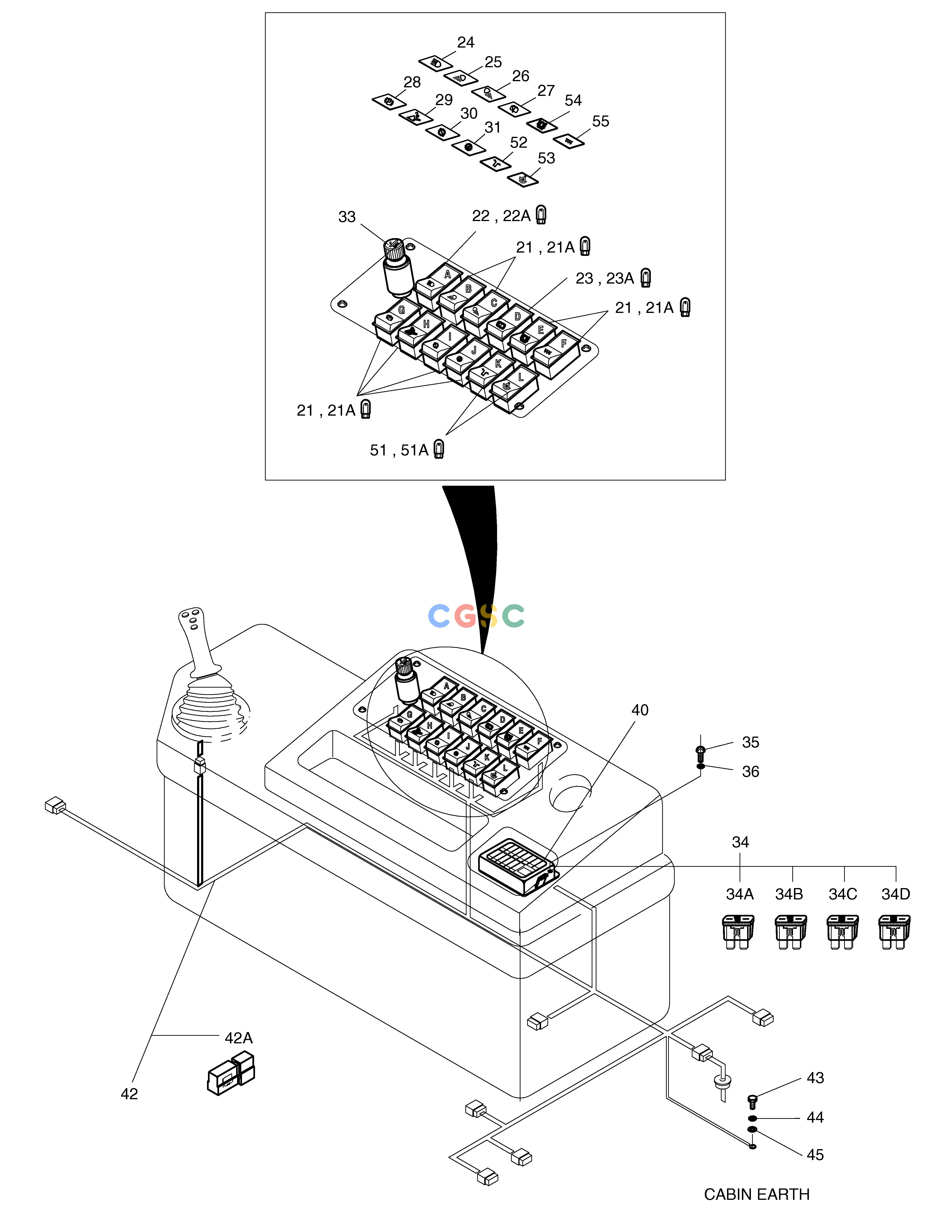 斗山零件查询ELECTRIC PARTS(2)-SWITCH BOX MEGA 200-V (S/N 3001~) Doosan parts catalog online