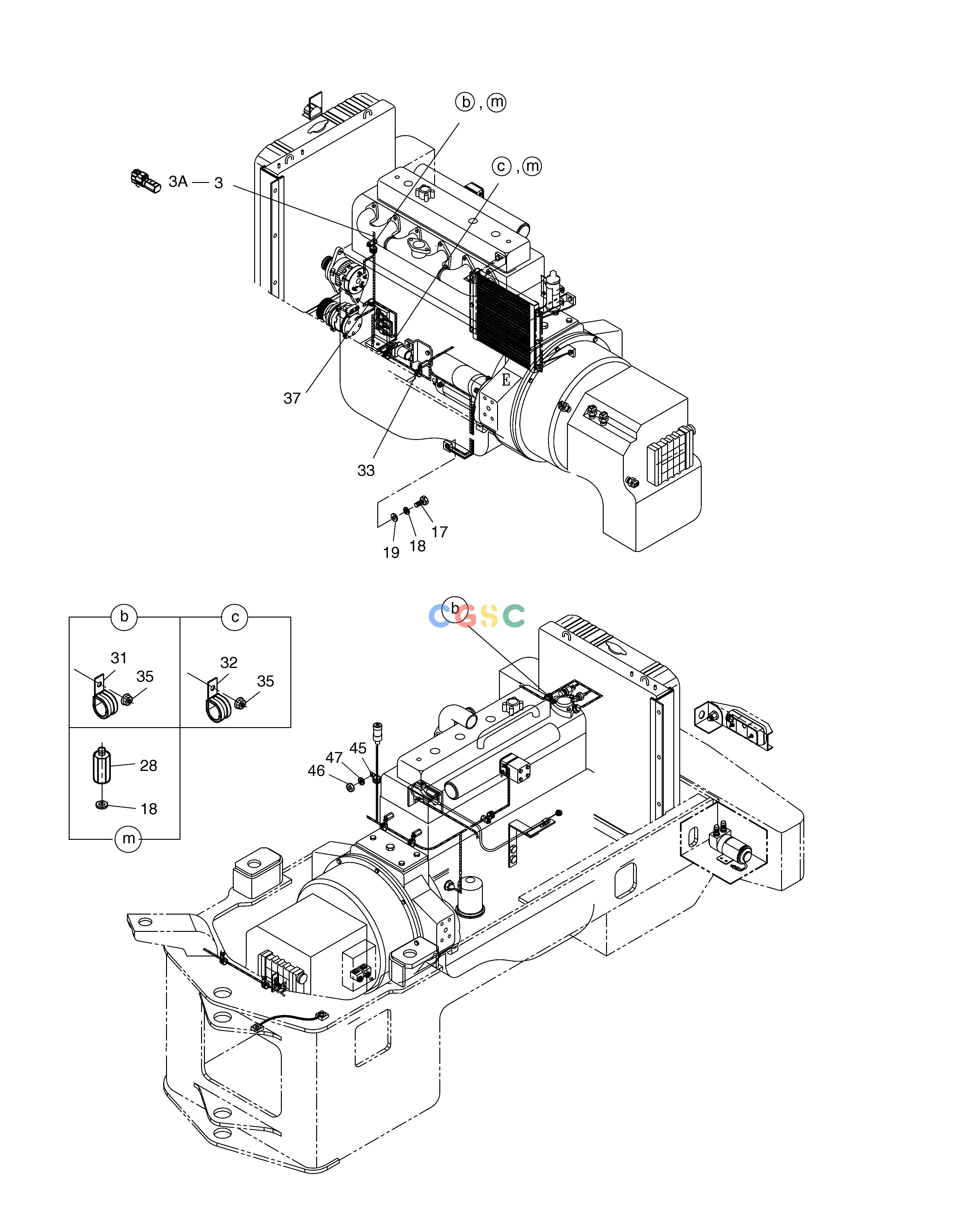 斗山零件查询ELECTRIC WIRING(2)-ENGINE MEGA 200-V (S/N 3001~) Doosan parts catalog online