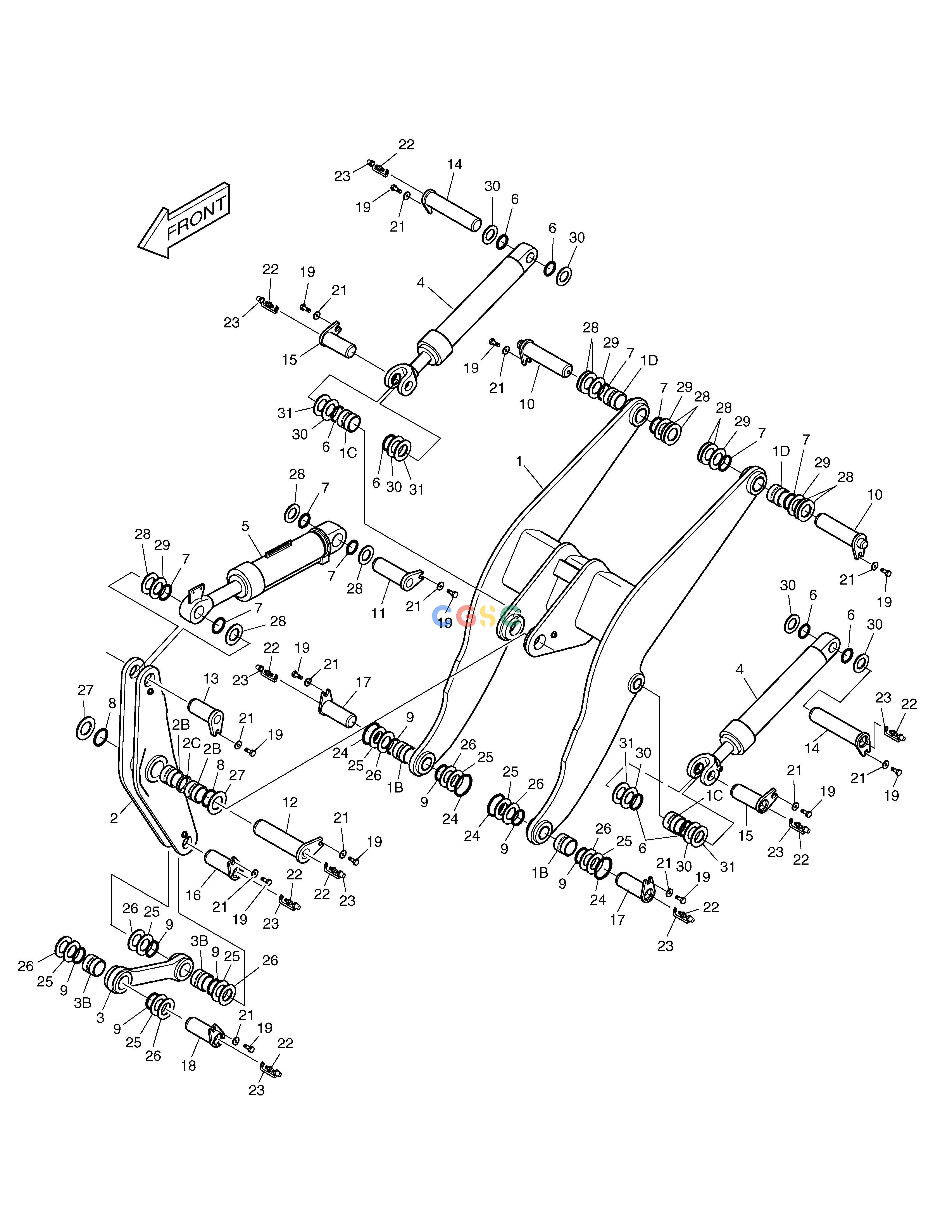 斗山零件查询LOADER ARM MEGA 200-V (S/N 3001~) Doosan parts catalog online