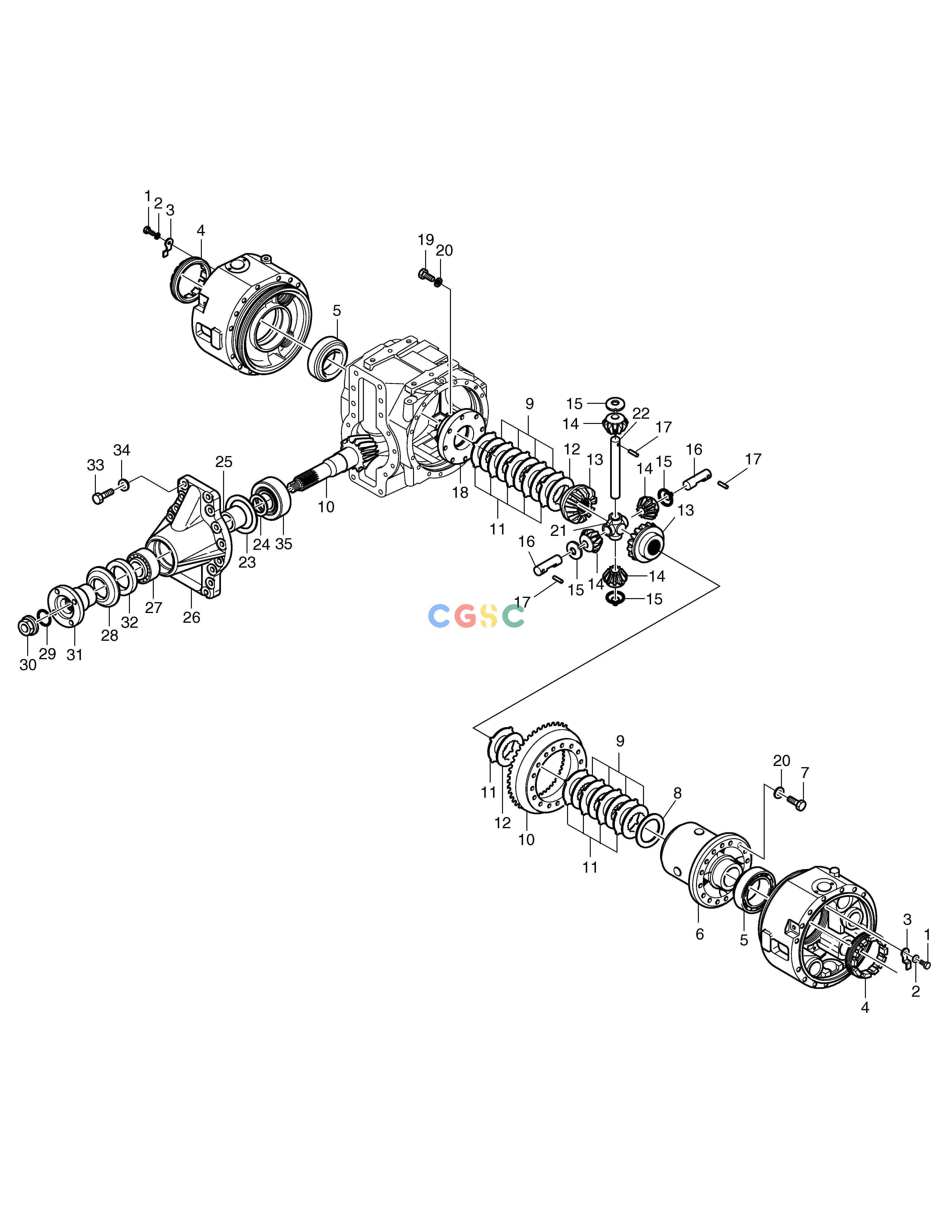 斗山零件查询DIFFERENTIAL-FRONT AXLE MEGA 200-V (S/N 3001~) Doosan parts catalog online