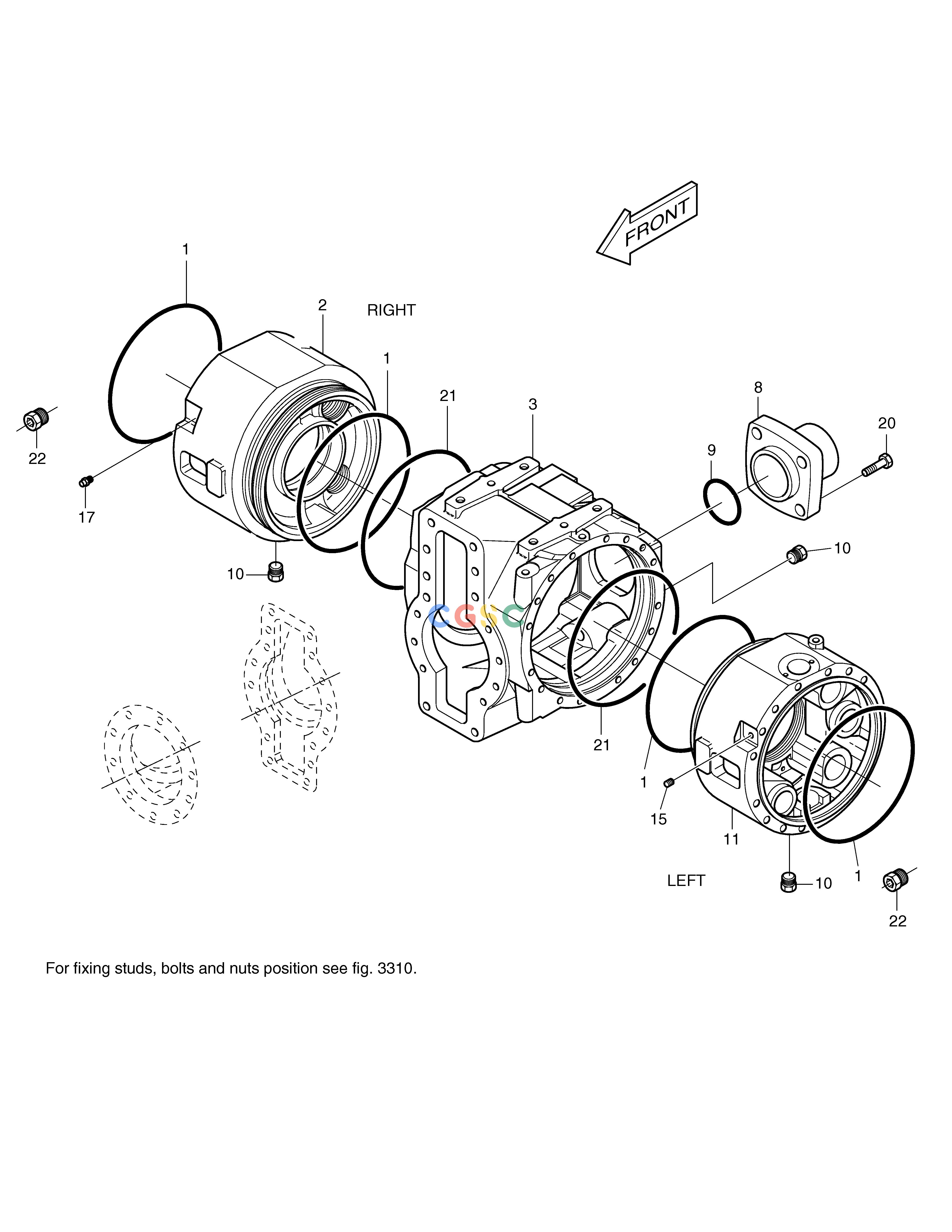 斗山零件查询DIFFERENTIAL HOUSING-REAR AXLE MEGA 200-V (S/N 3001~) Doosan parts catalog online
