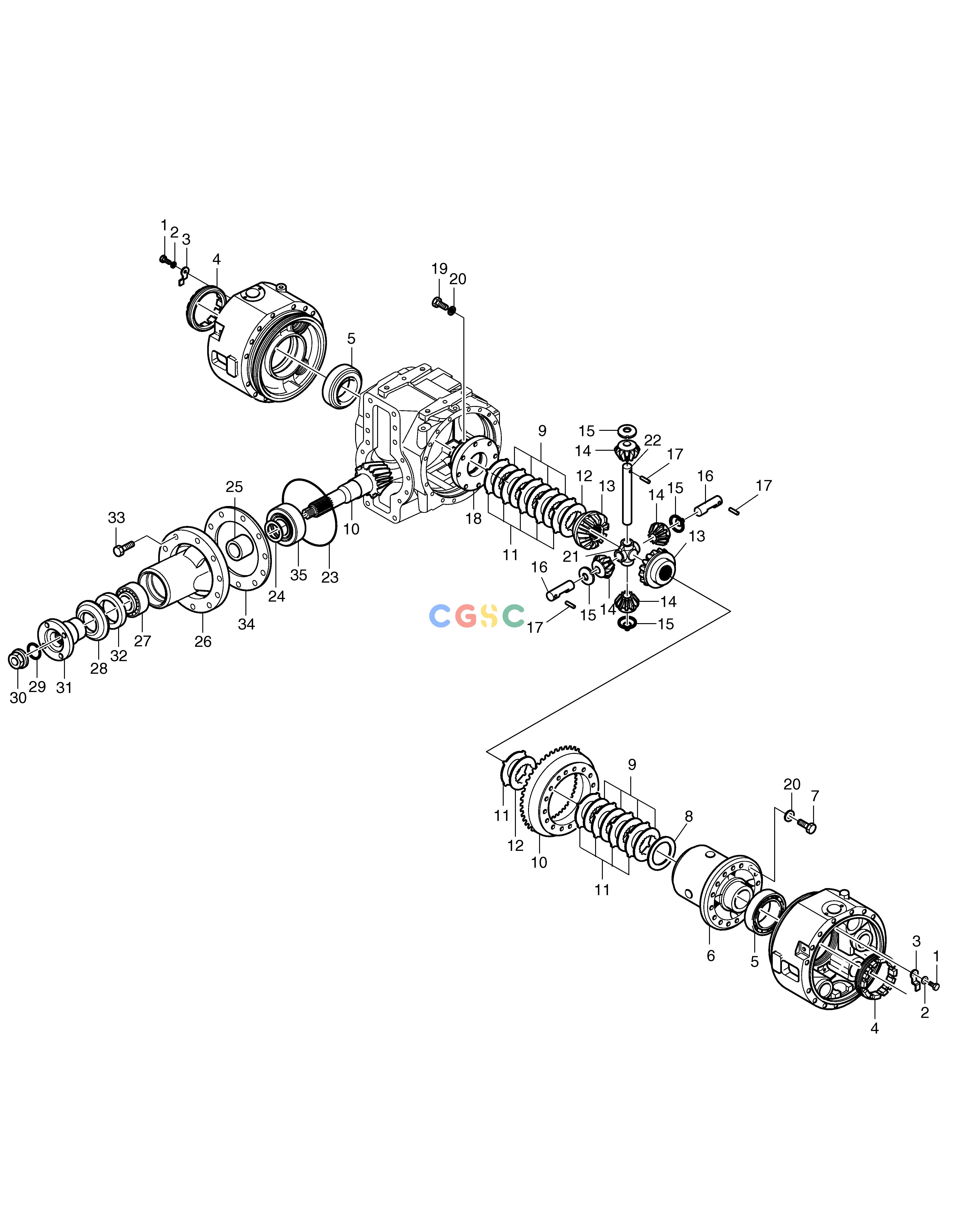 斗山零件查询DIFFERENTIAL-REAR AXLE MEGA 200-V (S/N 3001~) Doosan parts catalog online