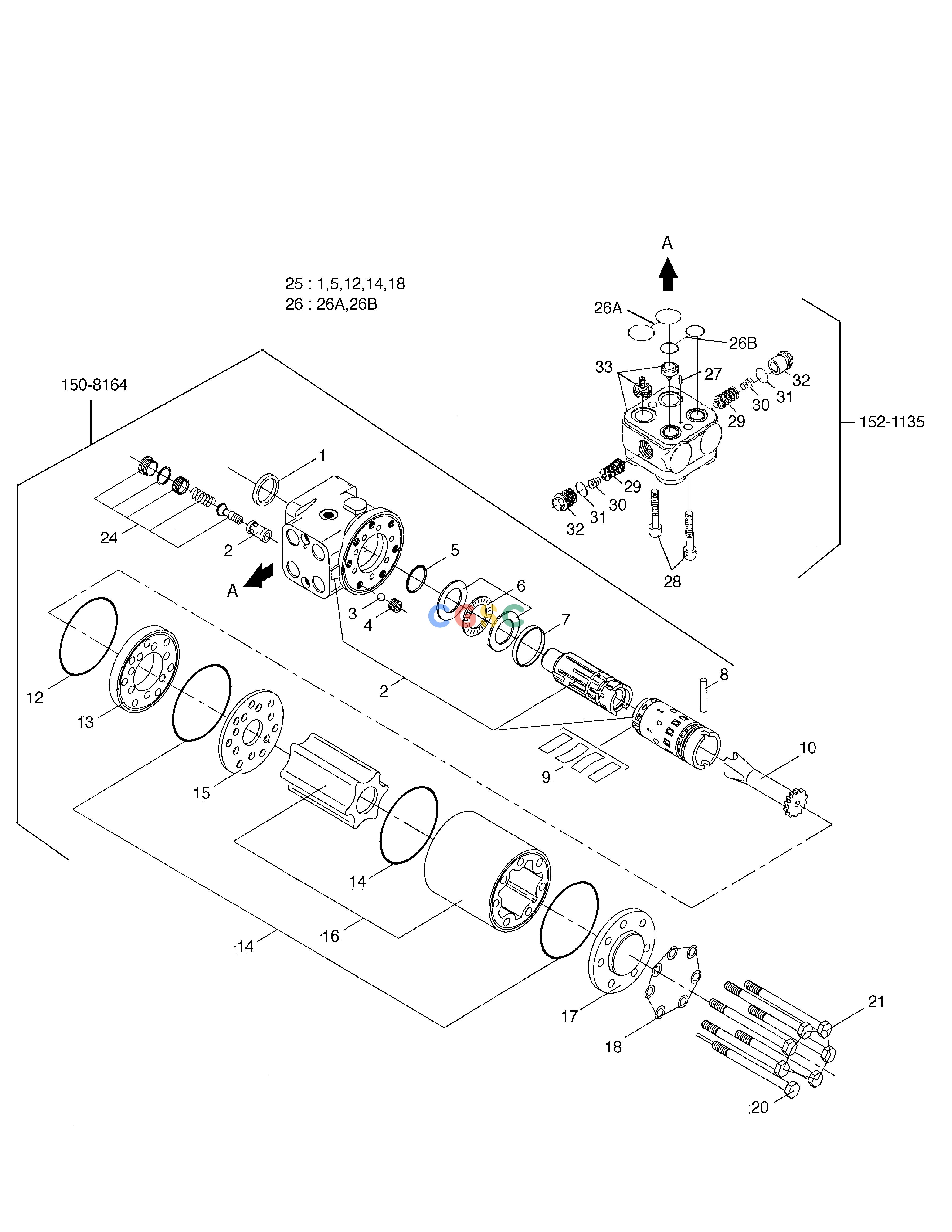 斗山零件查询STEERING UNIT MEGA 200-V (S/N 3001~) Doosan parts catalog online