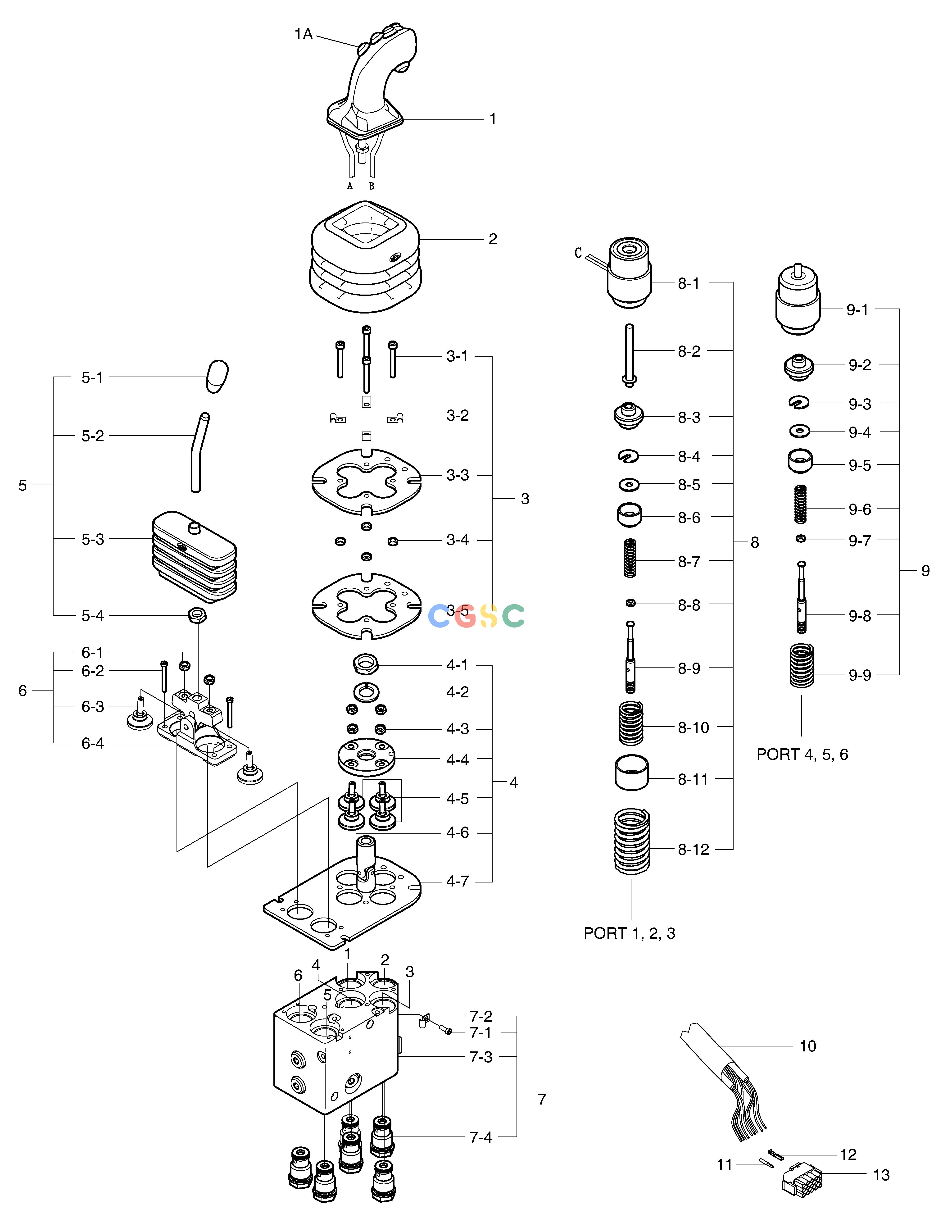 斗山零件查询REMOTE CONTROL VALVE-FNR MEGA 200-V (S/N 3001~) Doosan parts catalog online