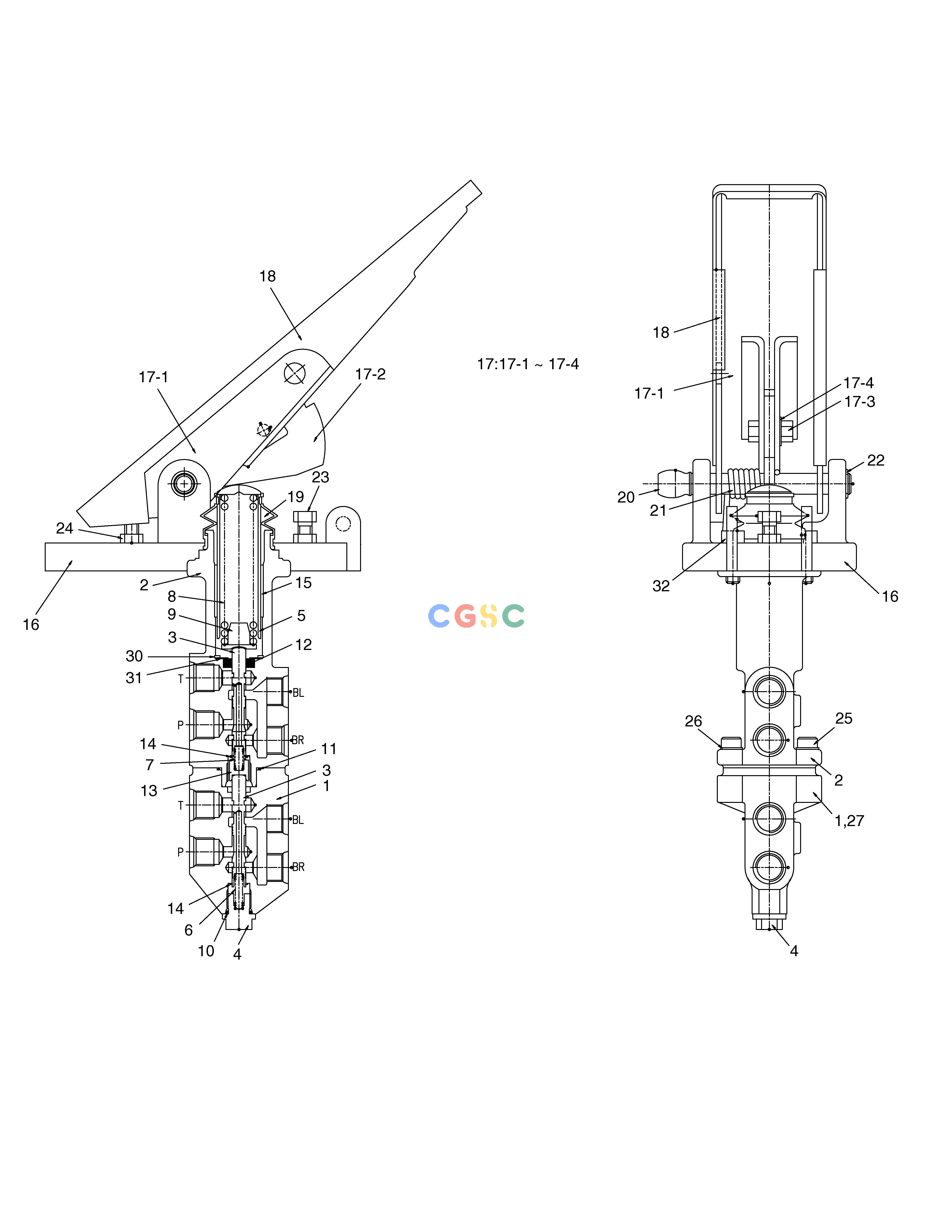 斗山零件查询BRAKE FOOT VALVE MEGA 200-V (S/N 3001~) Doosan parts catalog online