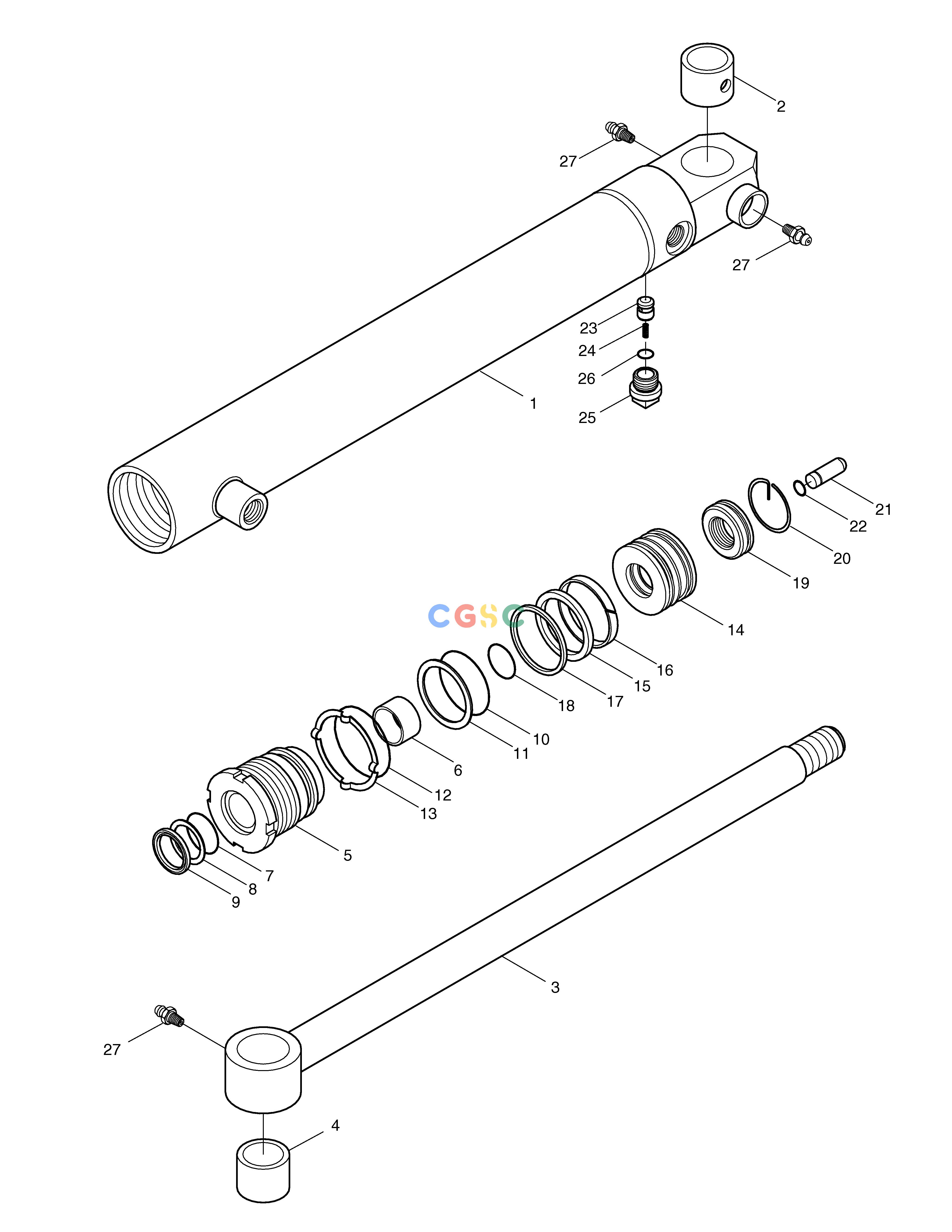 斗山零件查询STEERING CYLINDER MEGA 200-V (S/N 3001~) Doosan parts catalog online