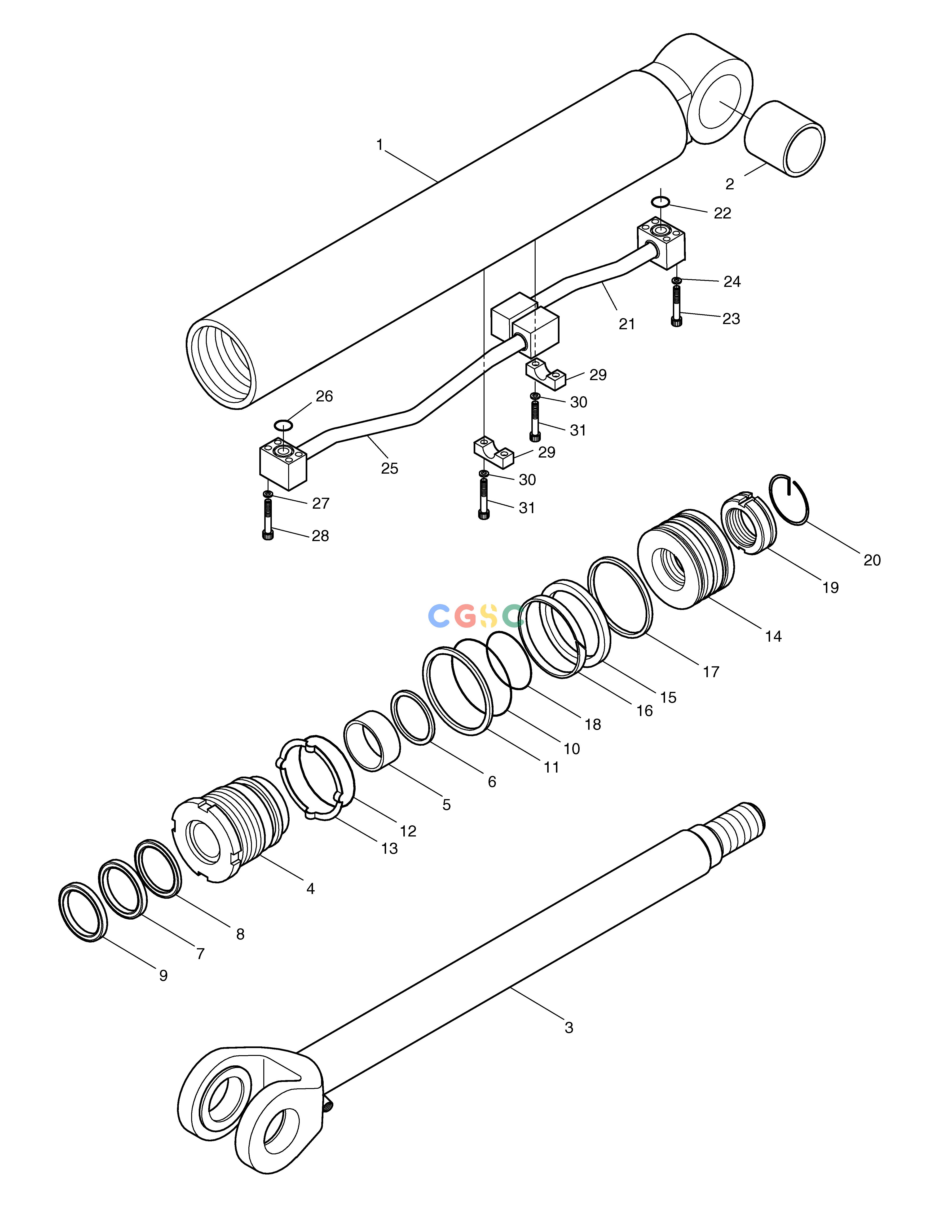斗山零件查询LIFT CYLINDER MEGA 200-V (S/N 3001~) Doosan parts catalog online
