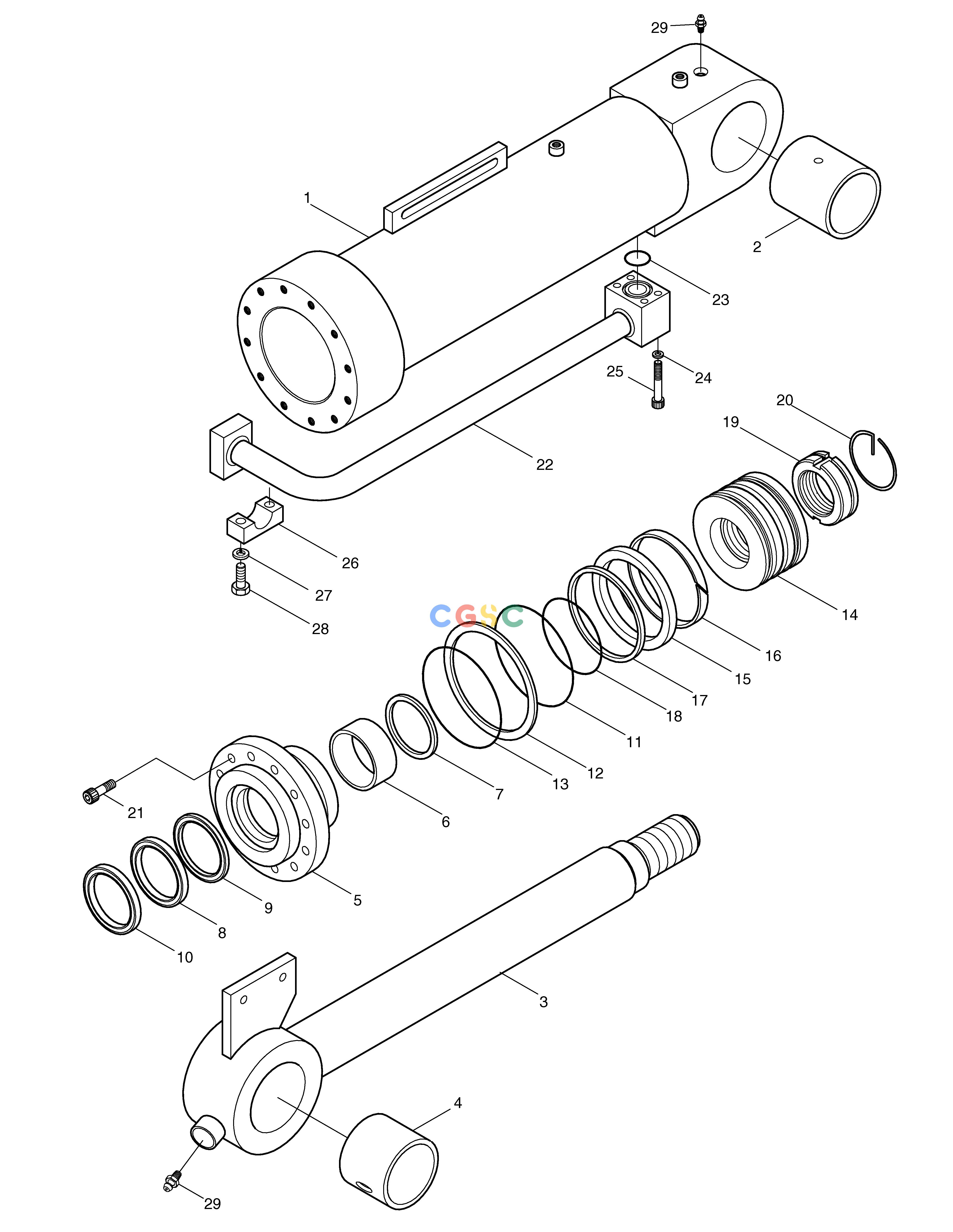 斗山零件查询BUCKET CYLINDER MEGA 200-V (S/N 3001~) Doosan parts catalog online
