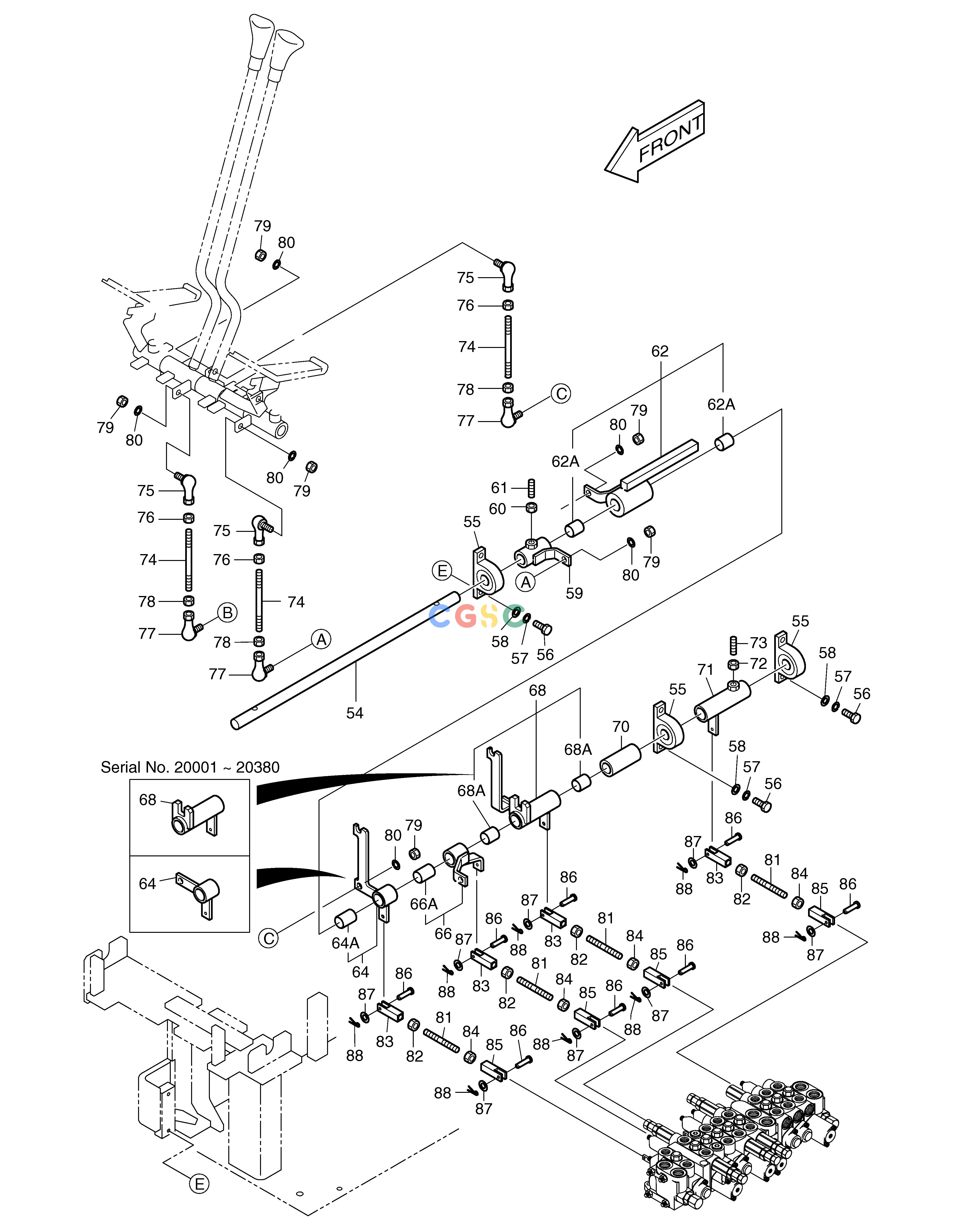 斗山零件查询CONTROL LEVER(2) SOLAR 030PLUS (S/N 20001~) Doosan parts catalog online