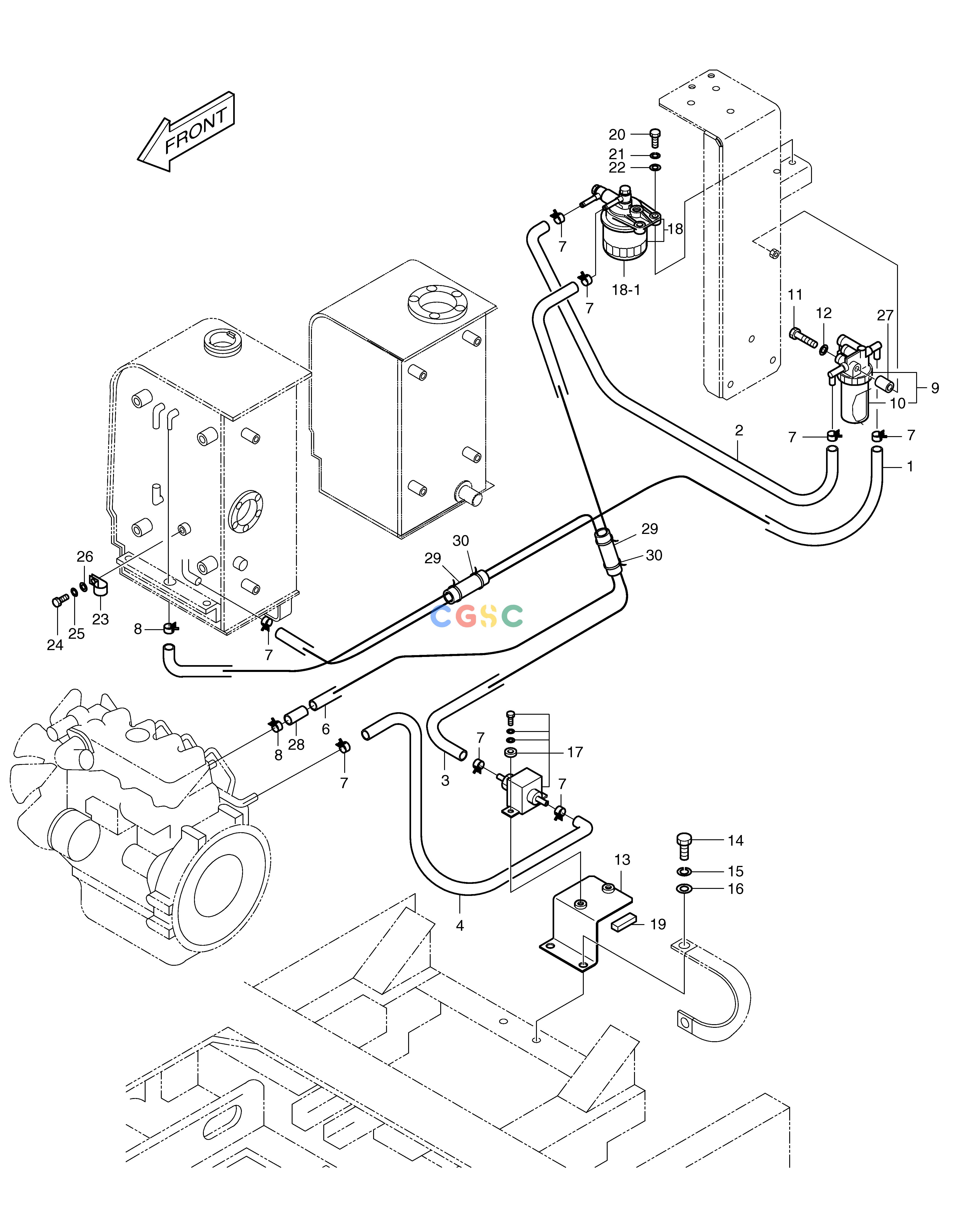 斗山零件查询FUEL PIPING SOLAR 030PLUS (S/N 20001~) Doosan parts catalog online