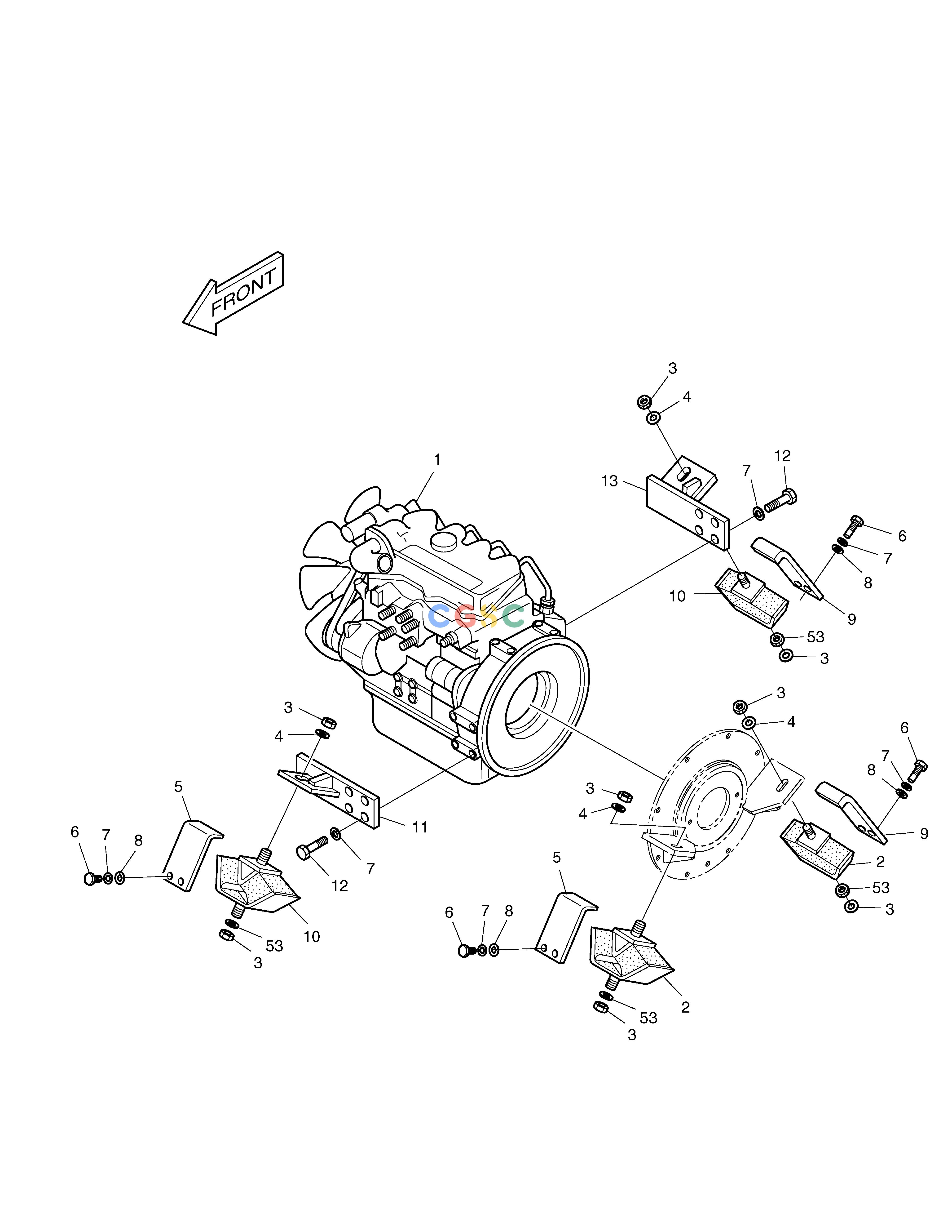 斗山零件查询ENGINE MOUNTING(1) - ENGINE SOLAR 030PLUS (S/N 20001~) Doosan parts catalog online