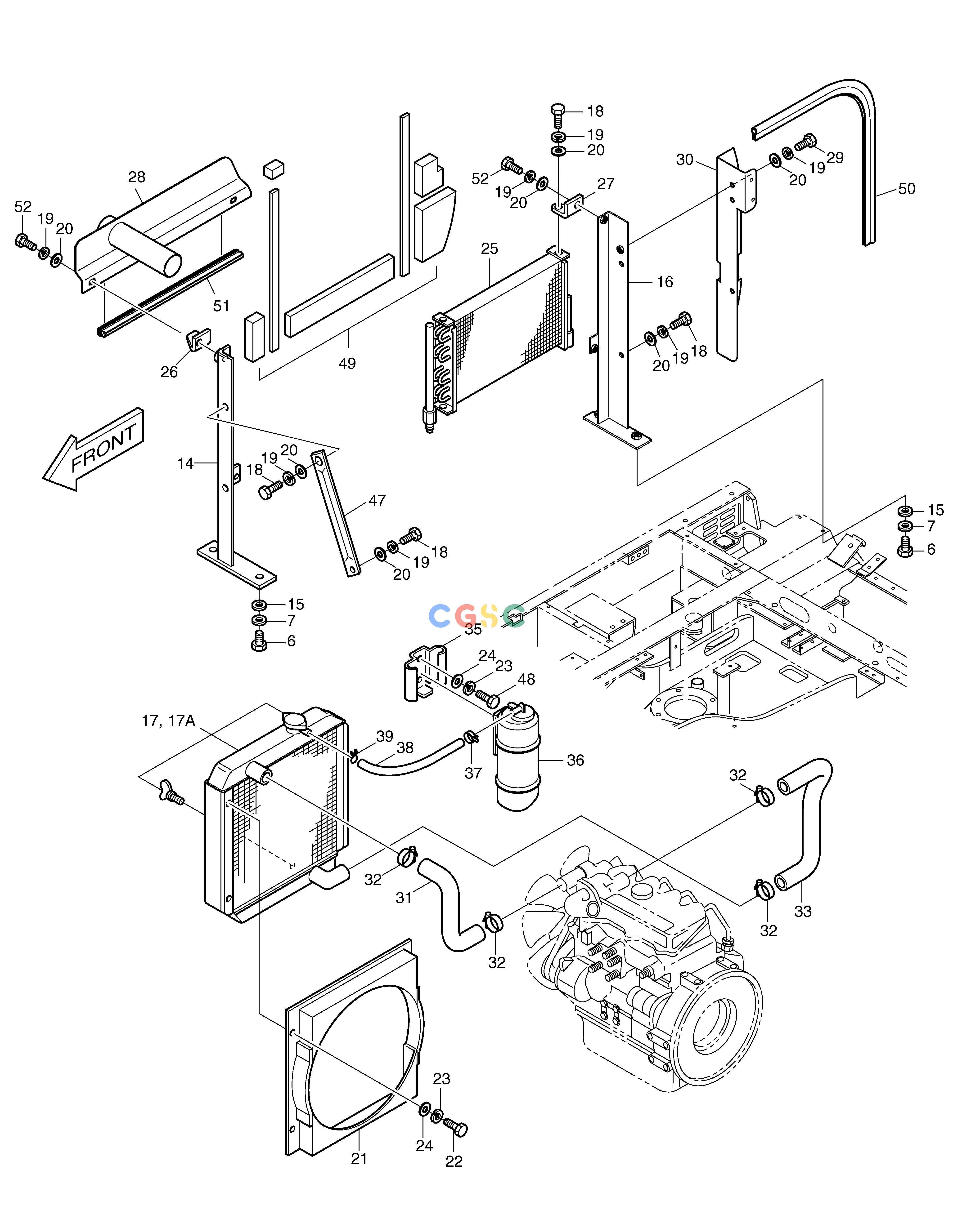 斗山零件查询ENGINE MOUNTING(2) - RADIATOR SOLAR 030PLUS (S/N 20001~) Doosan parts catalog online