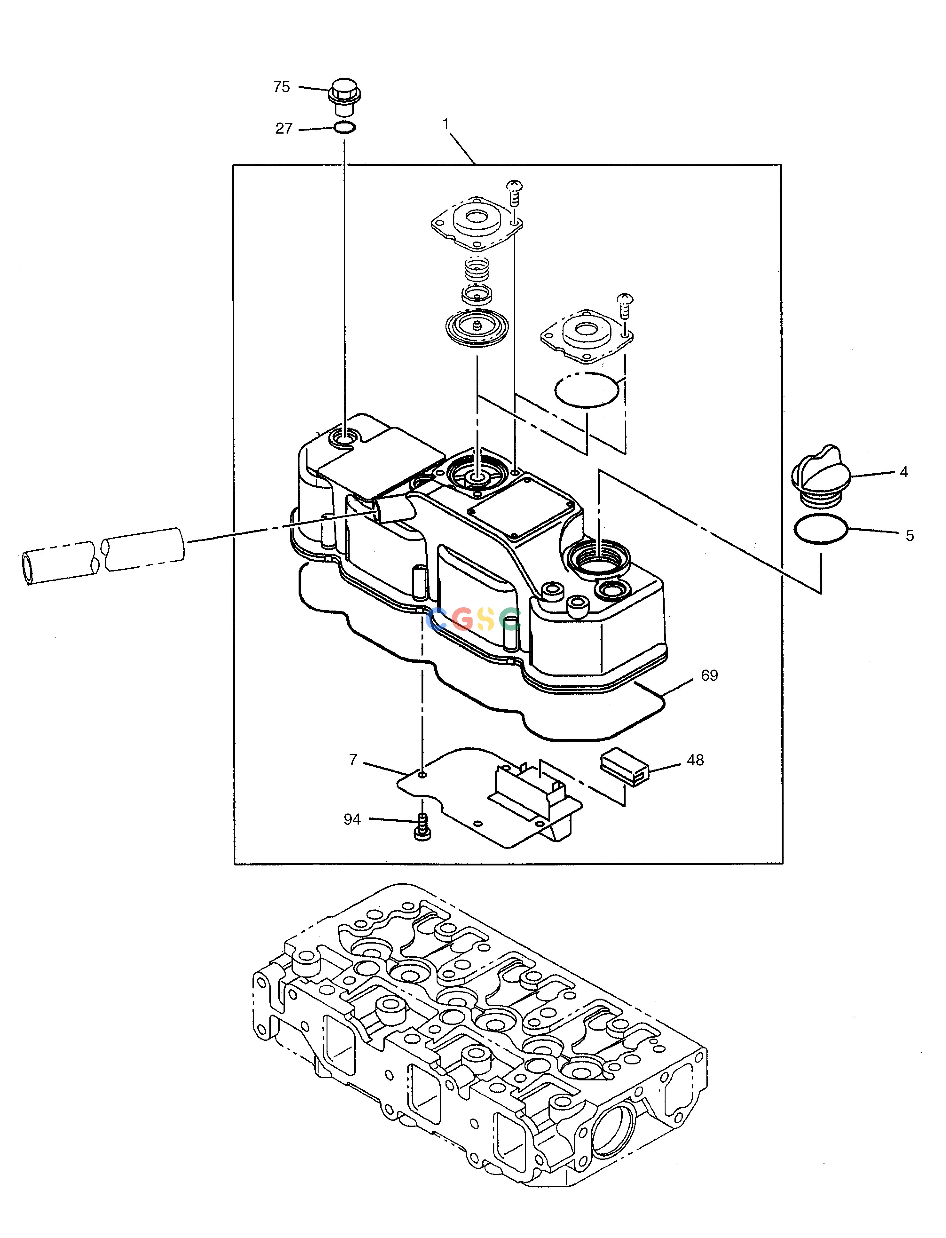 斗山零件查询CYLINDER HEAD COVER SOLAR 030PLUS (S/N 20001~) Doosan parts catalog online