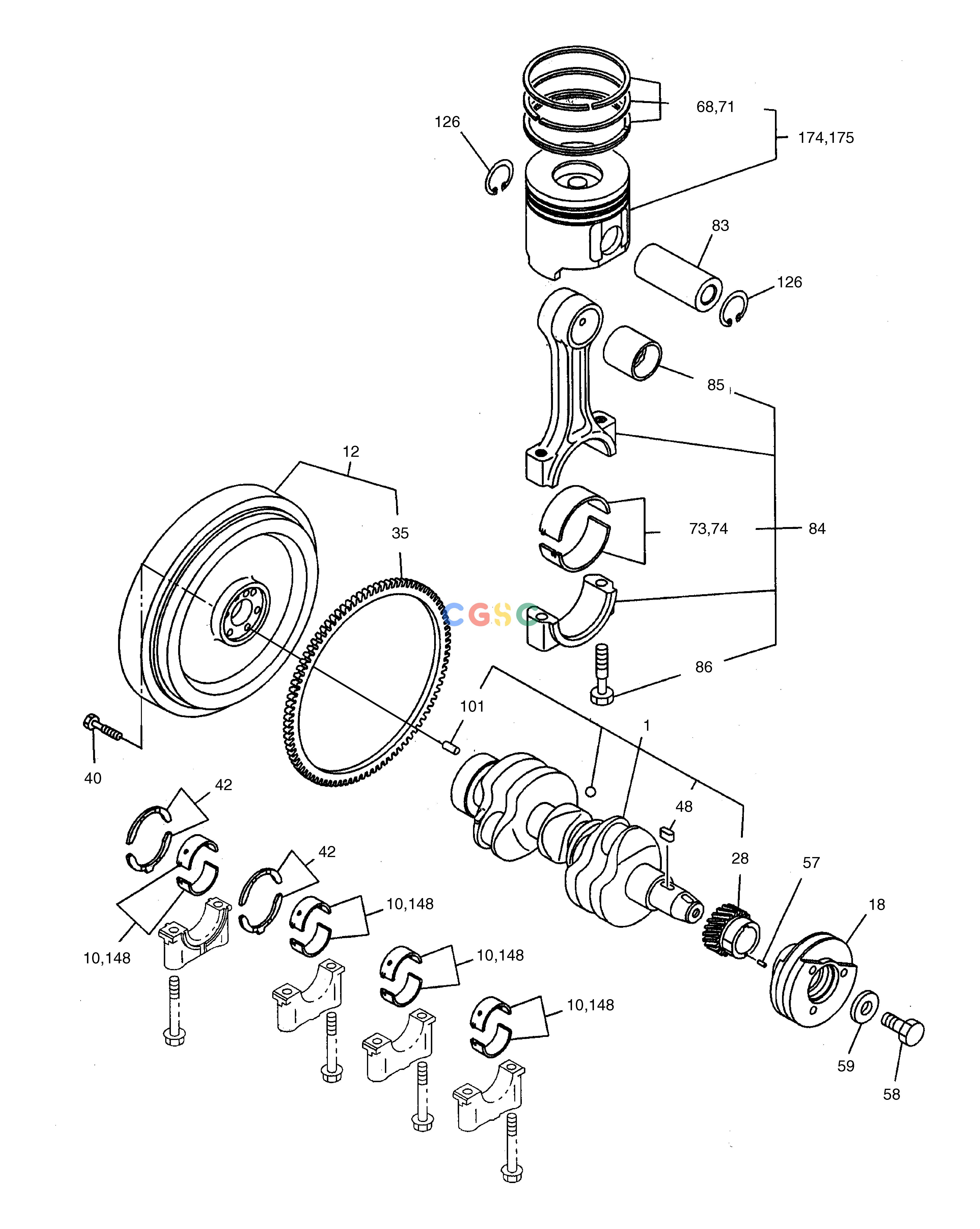 斗山零件查询CRANK SHAFT SOLAR 030PLUS (S/N 20001~) Doosan parts catalog online