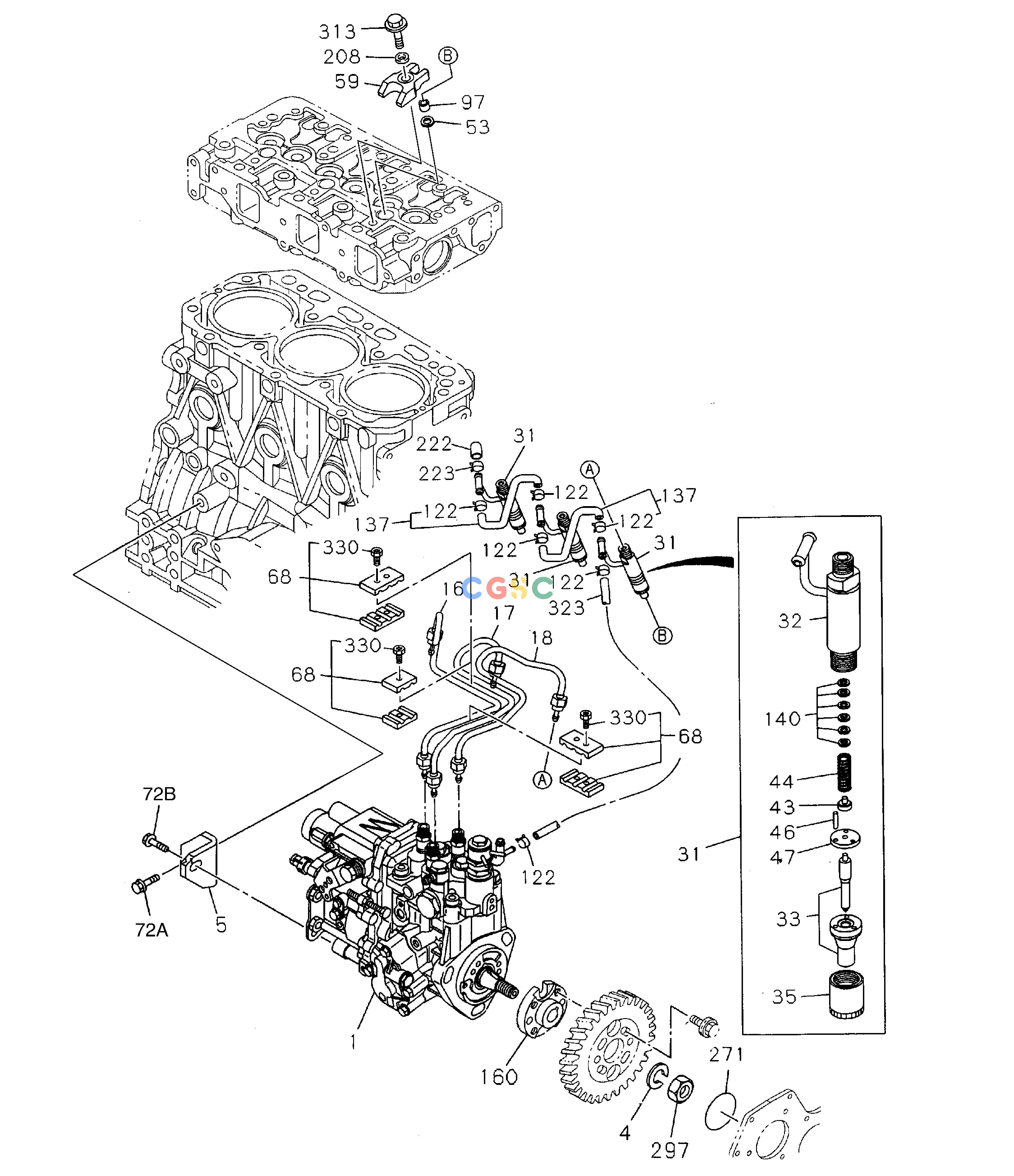斗山零件查询FUEL INJECTION SYSTEM SOLAR 030PLUS (S/N 20001~) Doosan parts catalog online