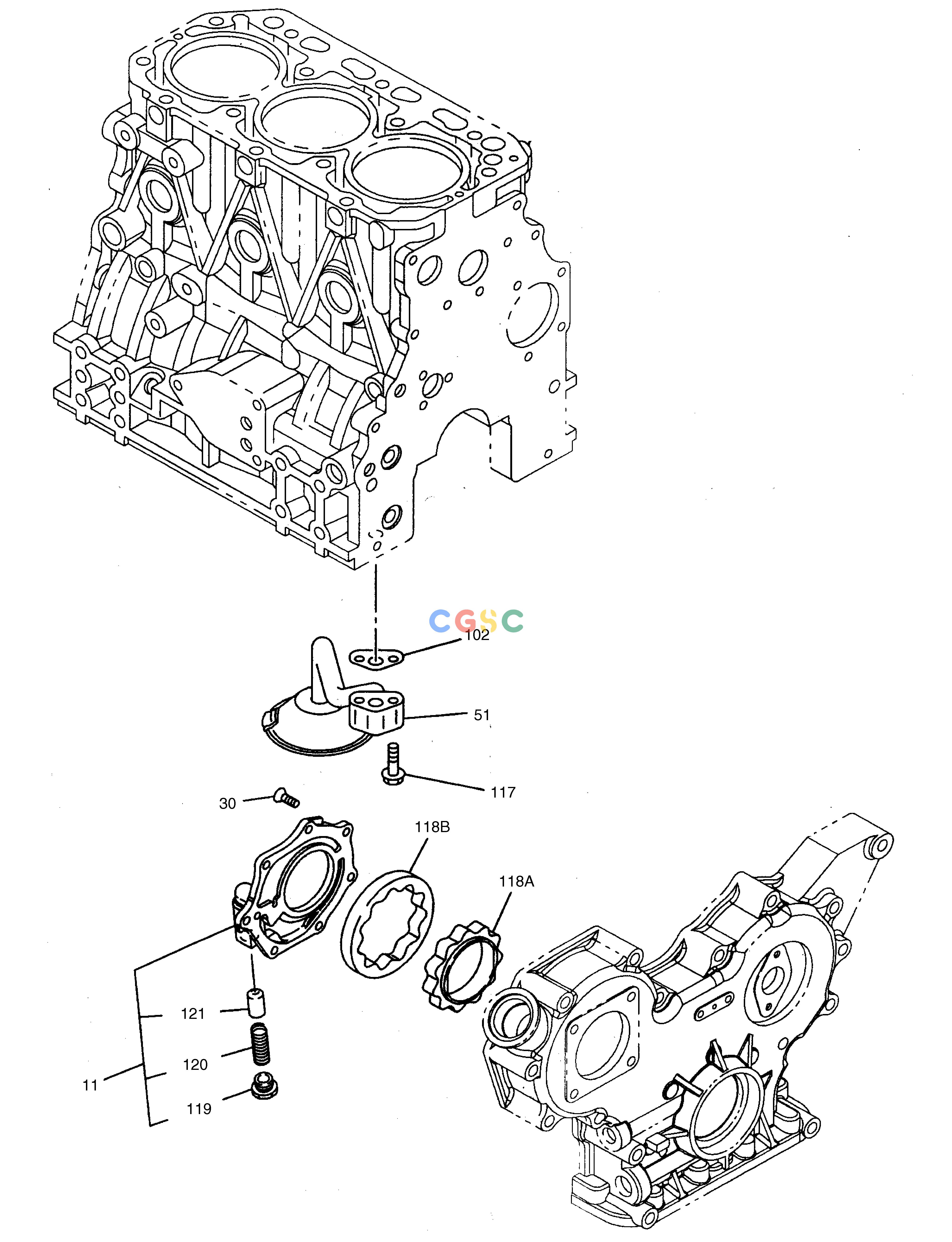 斗山零件查询OIL PUMP AND OIL STRAINER SOLAR 030PLUS (S/N 20001~) Doosan parts catalog online
