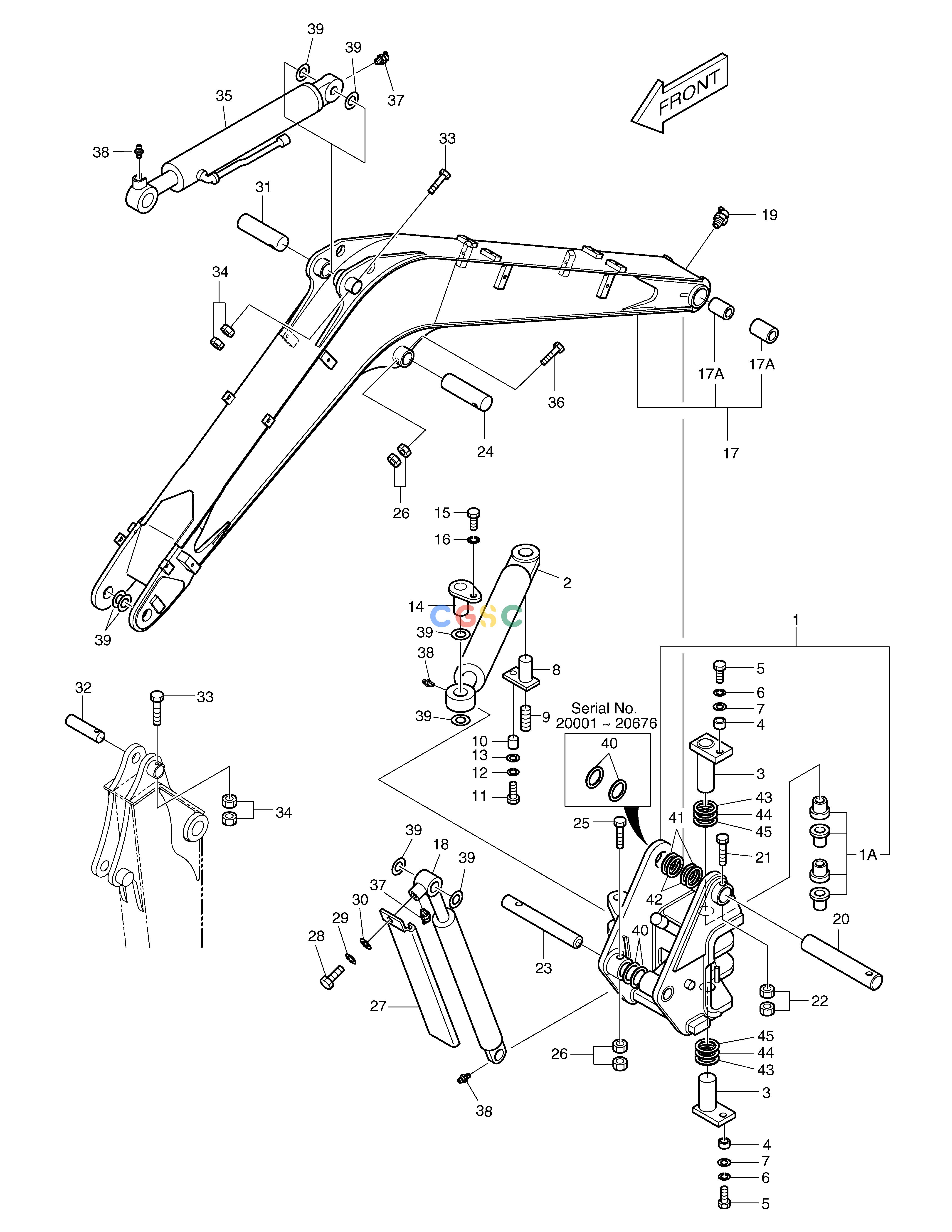 斗山零件查询BOOM SOLAR 030PLUS (S/N 20001~) Doosan parts catalog online