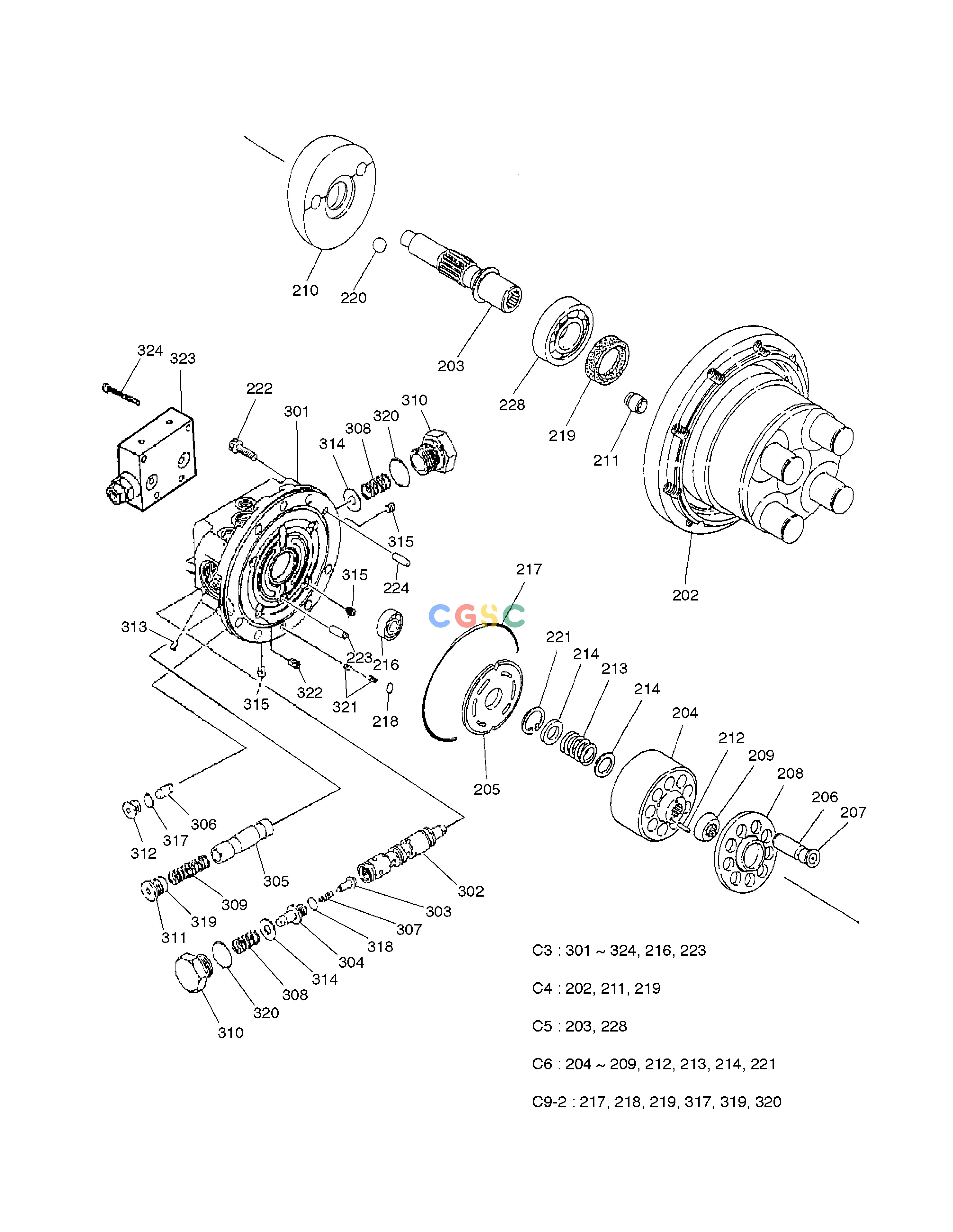斗山零件查询TRAVEL MOTOR SOLAR 030PLUS (S/N 20001~) Doosan parts catalog online
