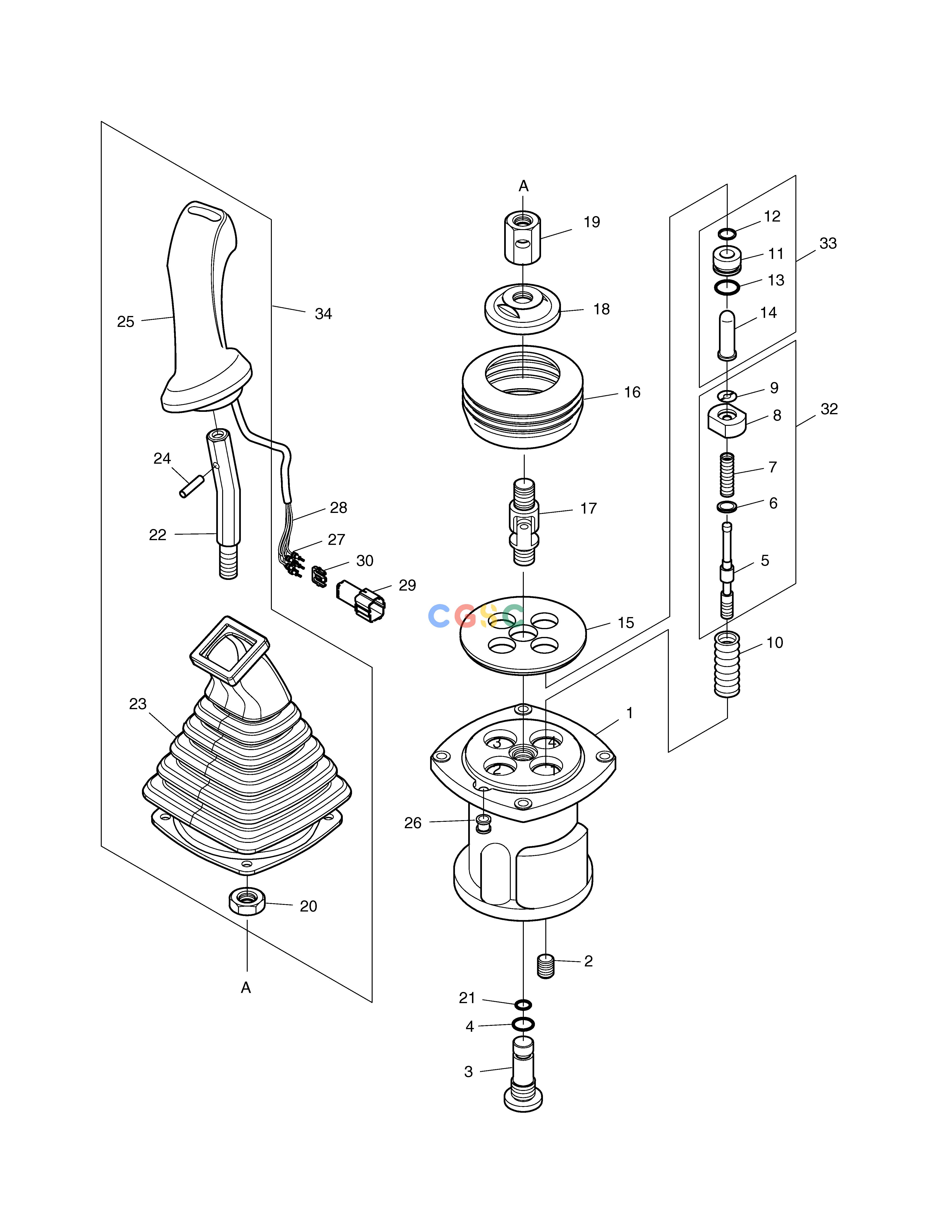 斗山零件查询JOYSTICK VALVE SOLAR 030PLUS (S/N 20001~) Doosan parts catalog online
