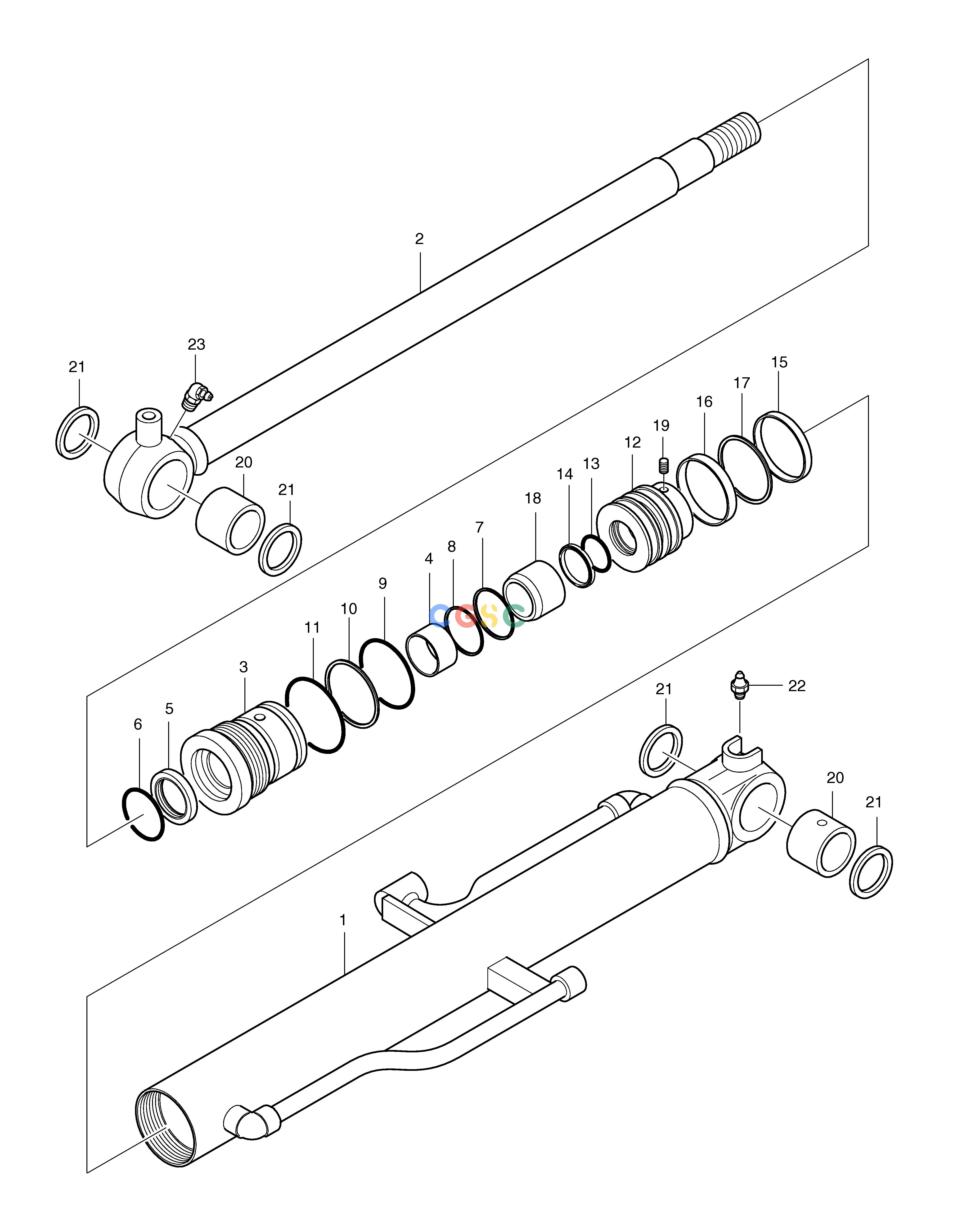 斗山零件查询BOOM CYLINDER SOLAR 030PLUS (S/N 20001~) Doosan parts catalog online