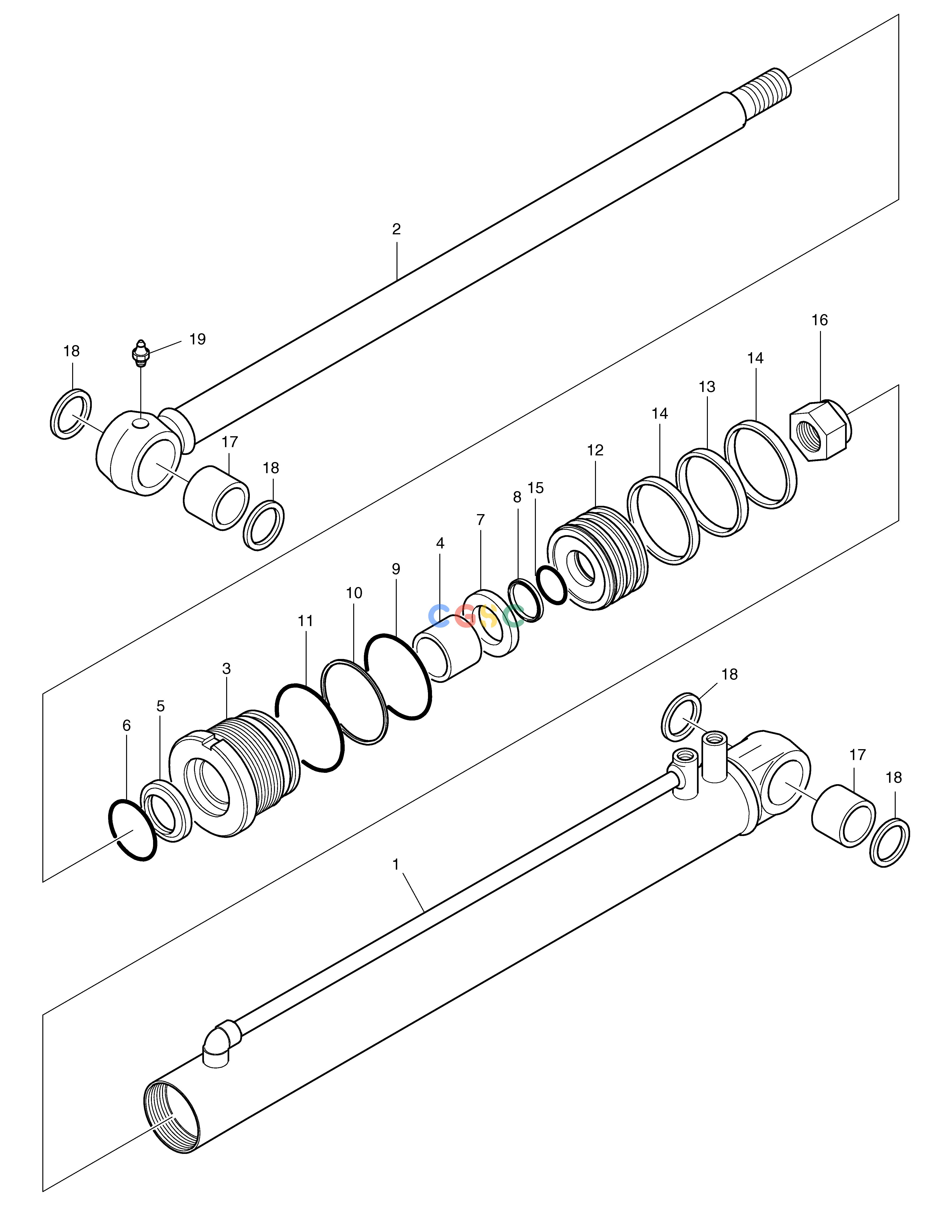 斗山零件查询SWING CYLINDER SOLAR 030PLUS (S/N 20001~) Doosan parts catalog online