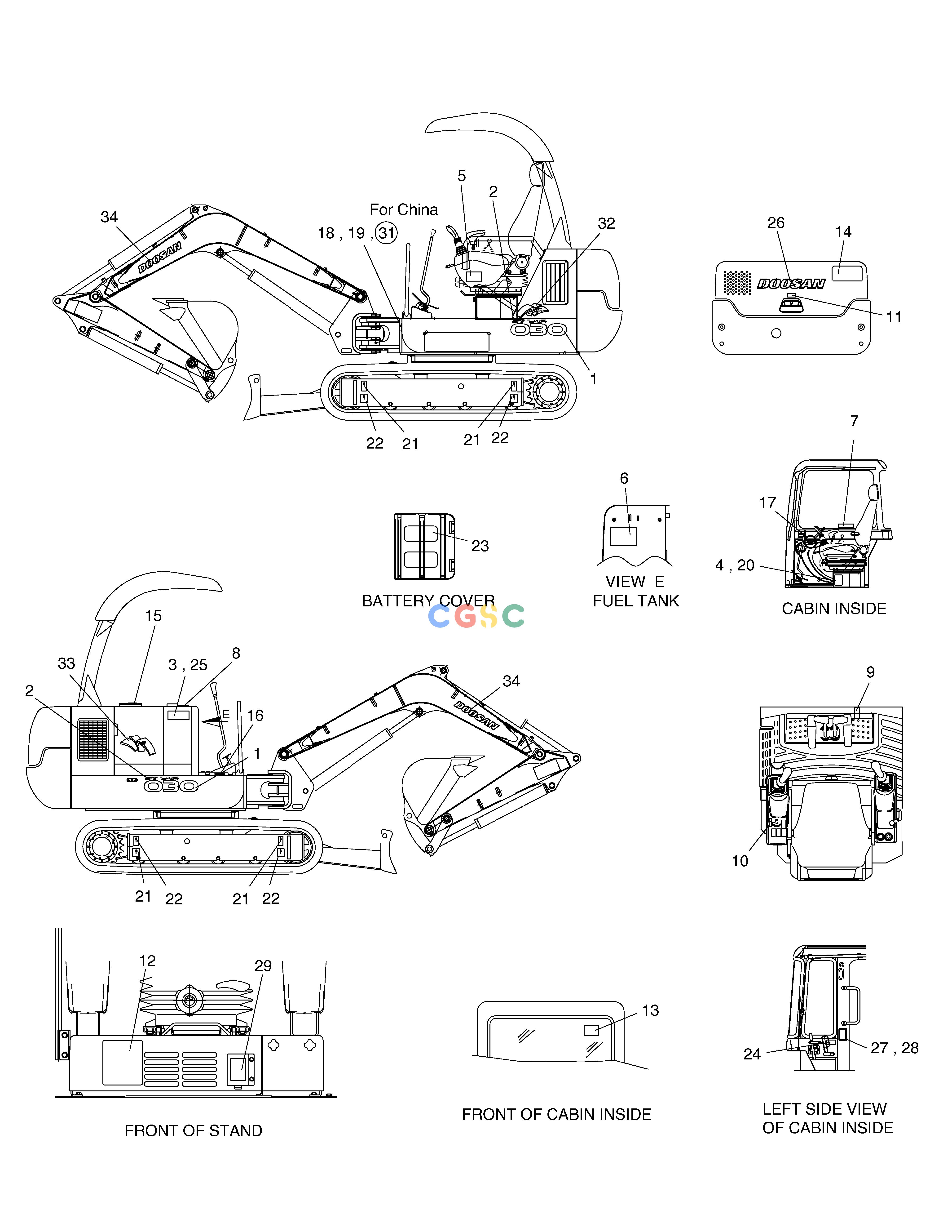 斗山零件查询NAME PLATE-ENGLISH SOLAR 030PLUS (S/N 20001~) Doosan parts catalog online