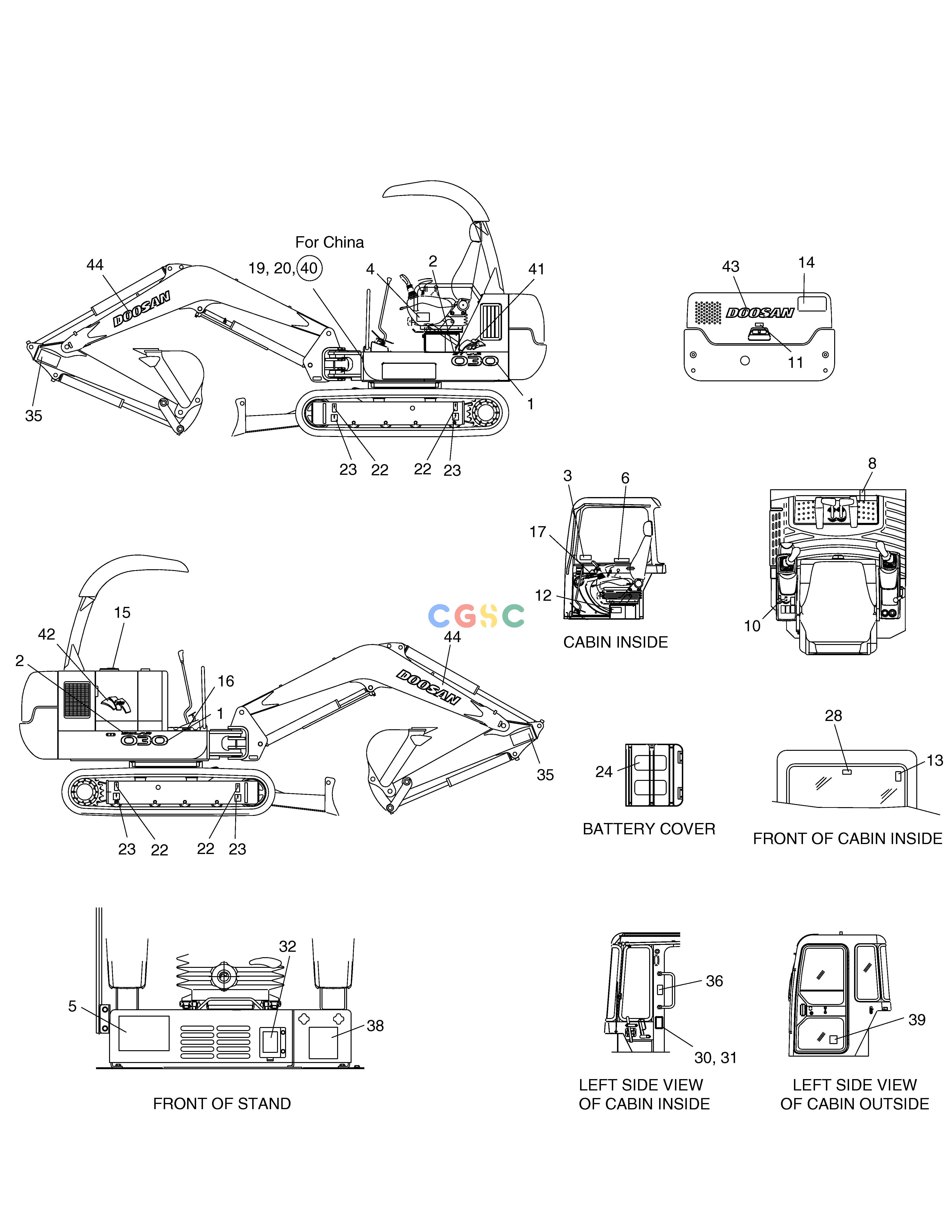 斗山零件查询NAME PLATE-EUROPE SOLAR 030PLUS (S/N 20001~) Doosan parts catalog online