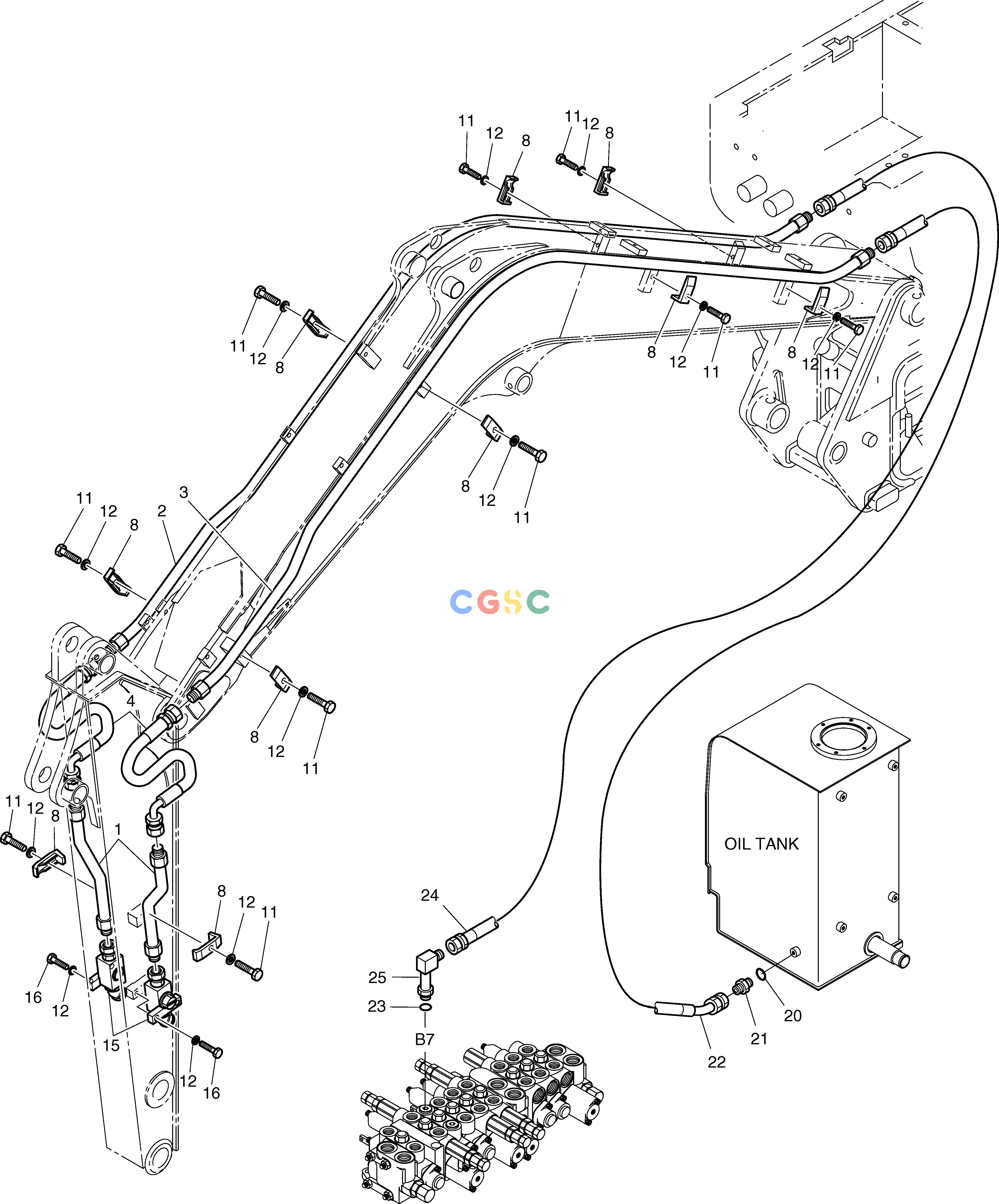 斗山零件查询BREAKER PIPING - ONE WAY SOLAR 030PLUS (S/N 20001~) Doosan parts catalog online