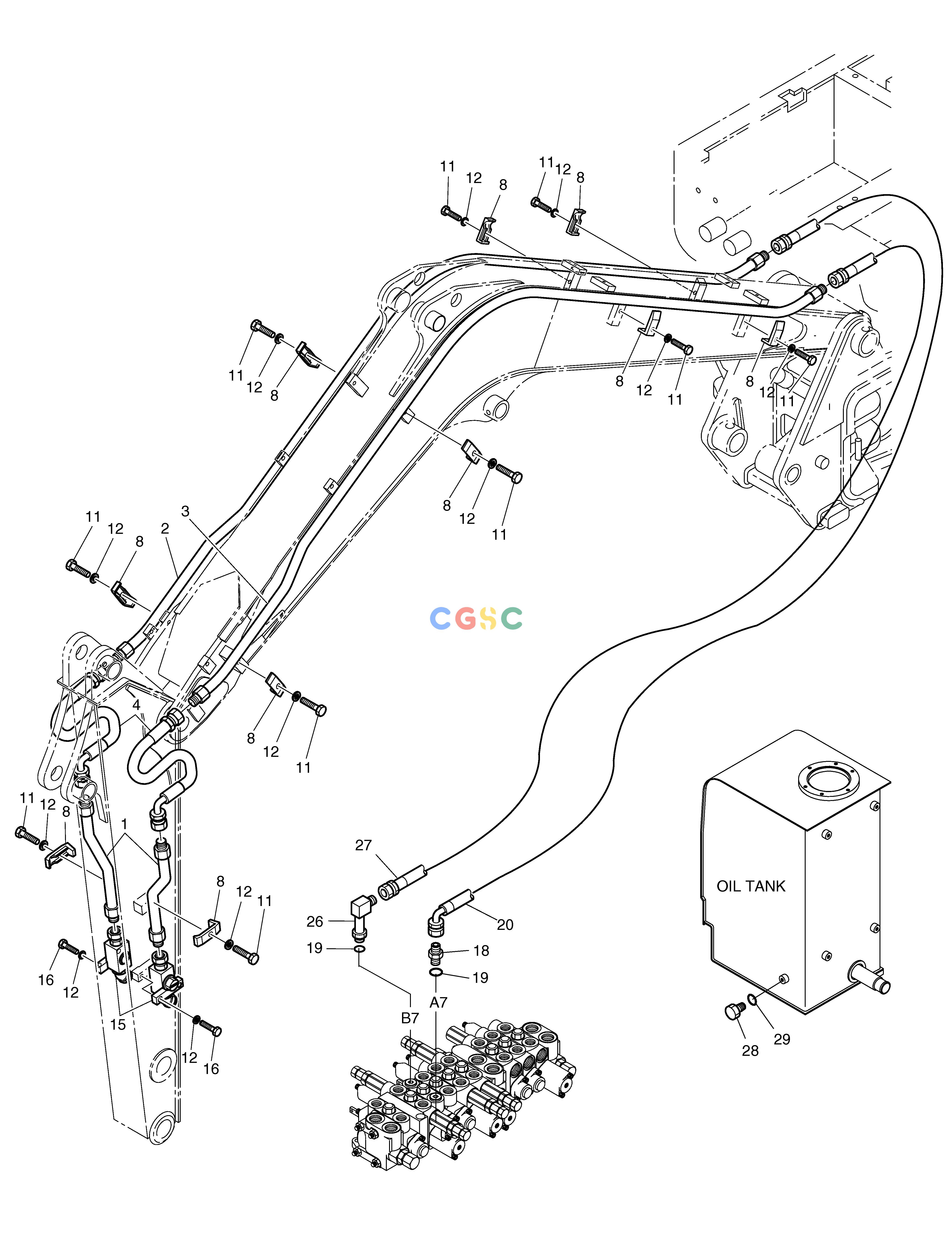 斗山零件查询BREAKER PIPING - TWO WAY SOLAR 030PLUS (S/N 20001~) Doosan parts catalog online