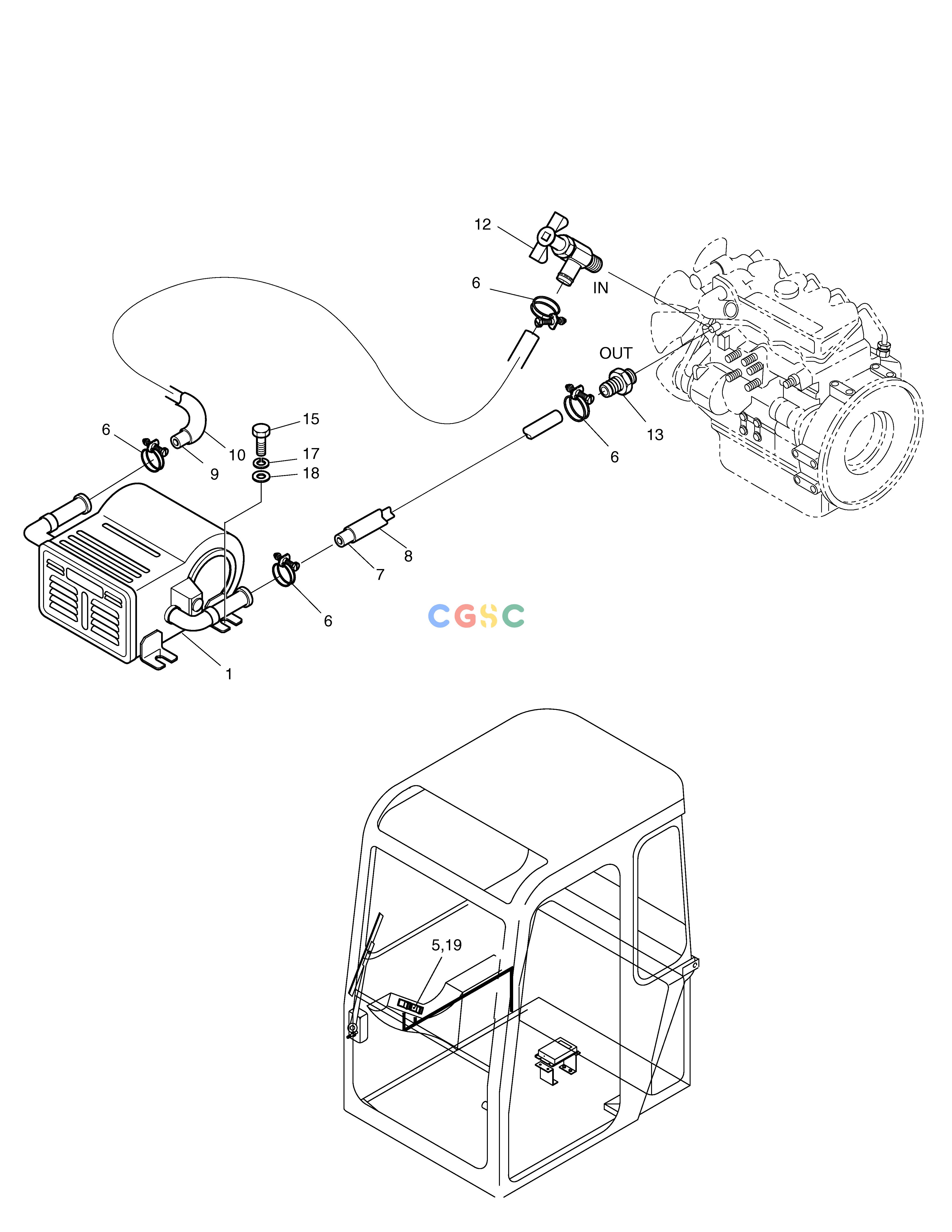 斗山零件查询HEATER PIPING SOLAR 030PLUS (S/N 20001~) Doosan parts catalog online