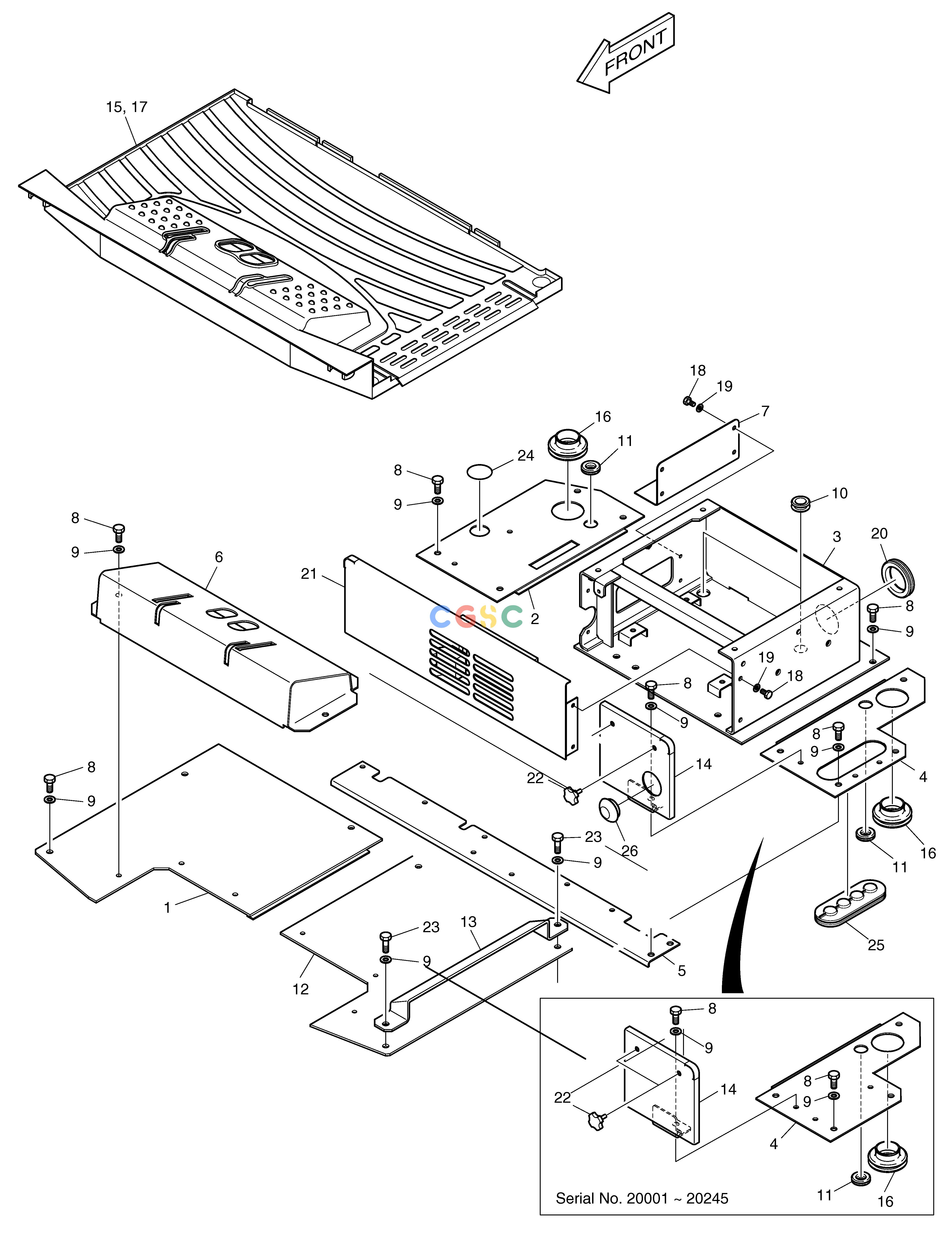 斗山零件查询FLOOR PLATE ASS'Y - CABIN SOLAR 030PLUS (S/N 20001~) Doosan parts catalog online