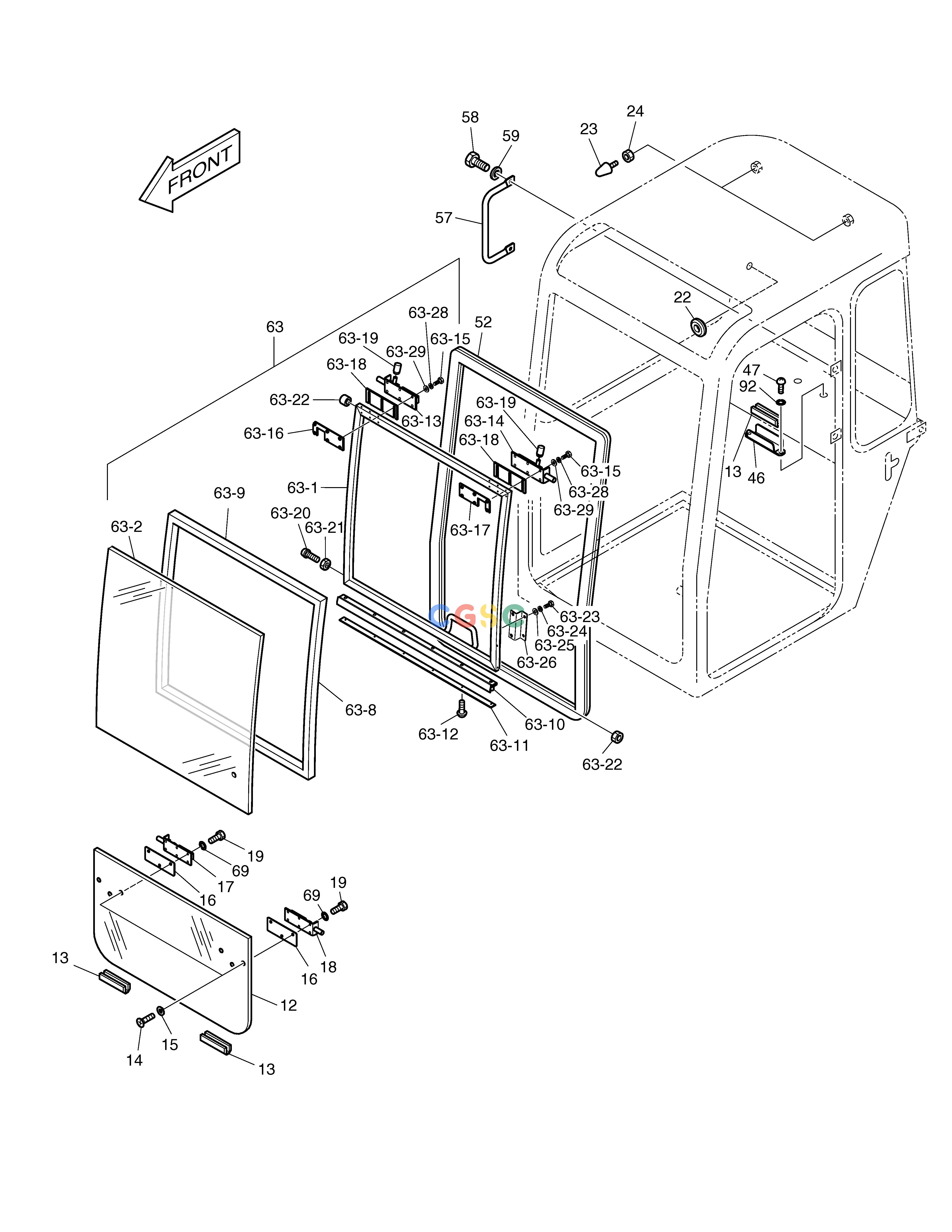 斗山零件查询CABIN(2) SOLAR 030PLUS (S/N 20001~) Doosan parts catalog online