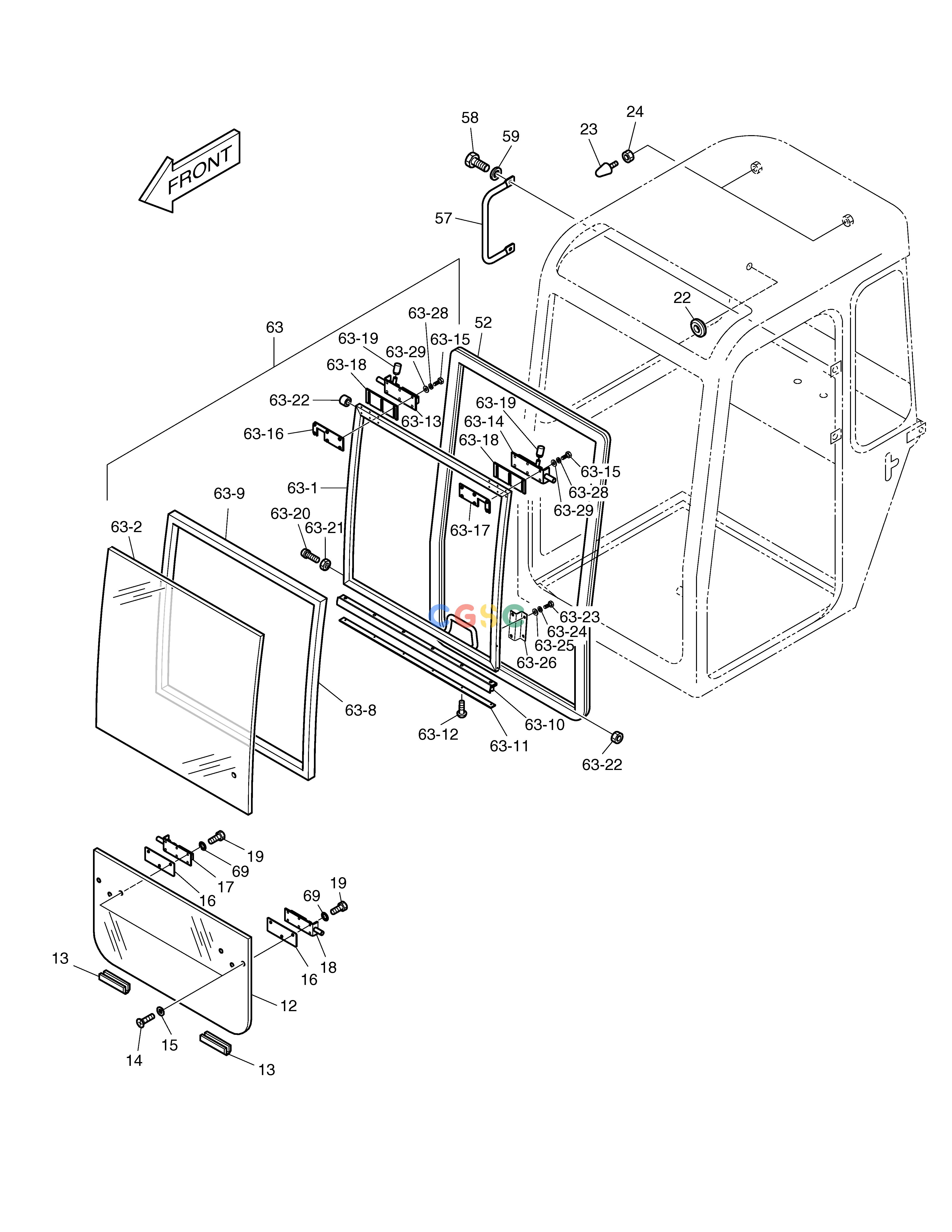 斗山零件查询CABIN(2) - TOPS SOLAR 030PLUS (S/N 20001~) Doosan parts catalog online