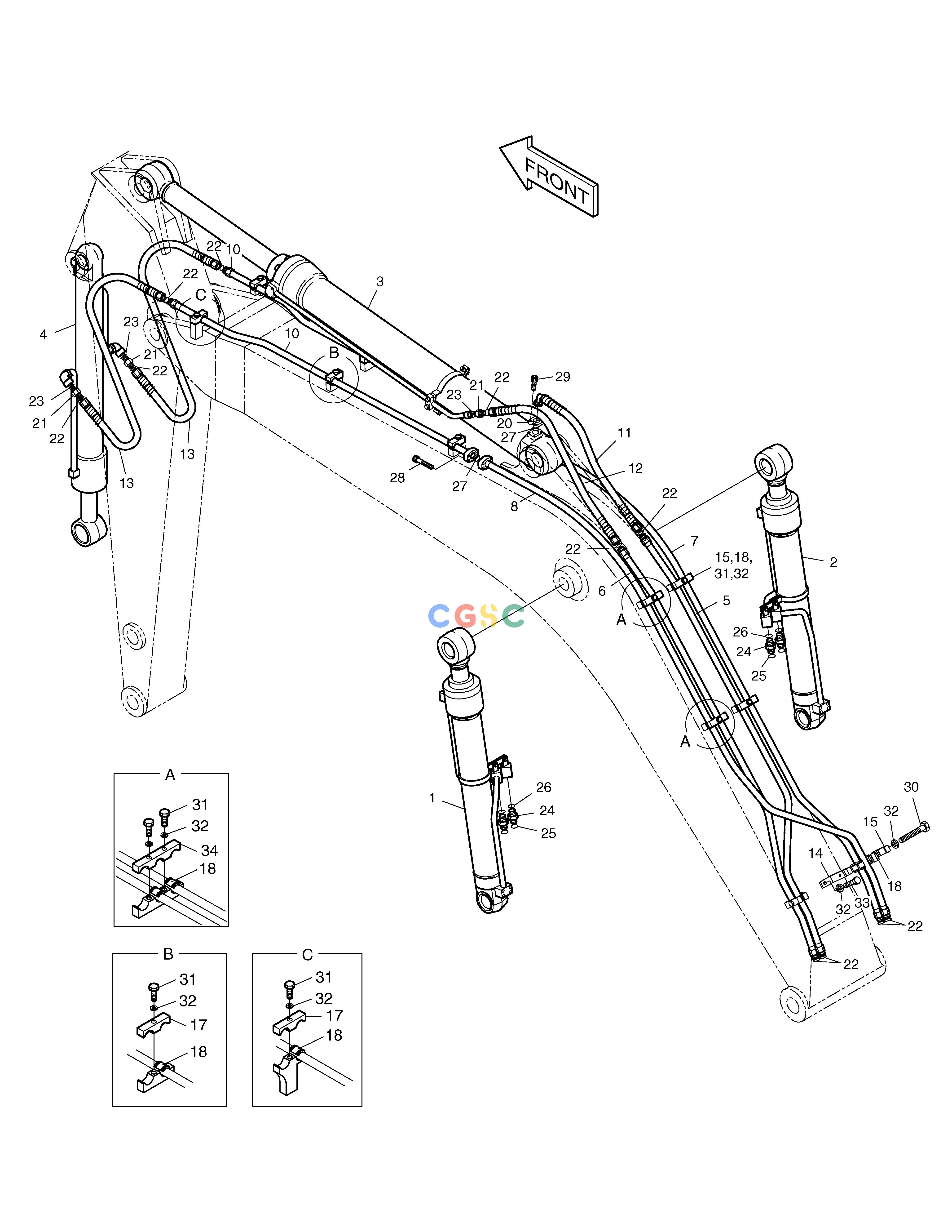 斗山零件查询FRONT PIPING SOLAR 140LC-V Doosan parts catalog online