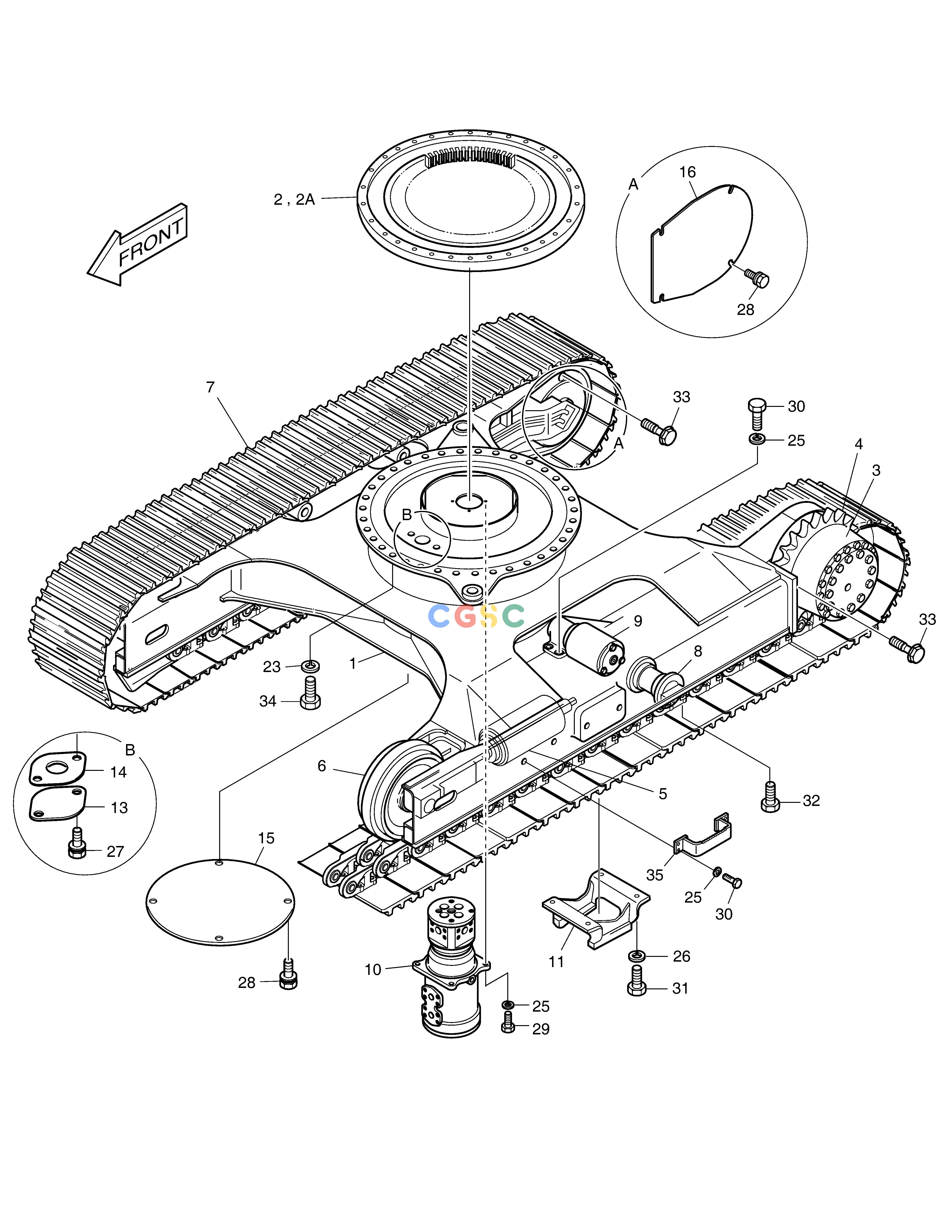 斗山零件查询TRACK-LONG CRAWLER(Tumbler distance:3034) SOLAR 140LC-V Doosan parts catalog online