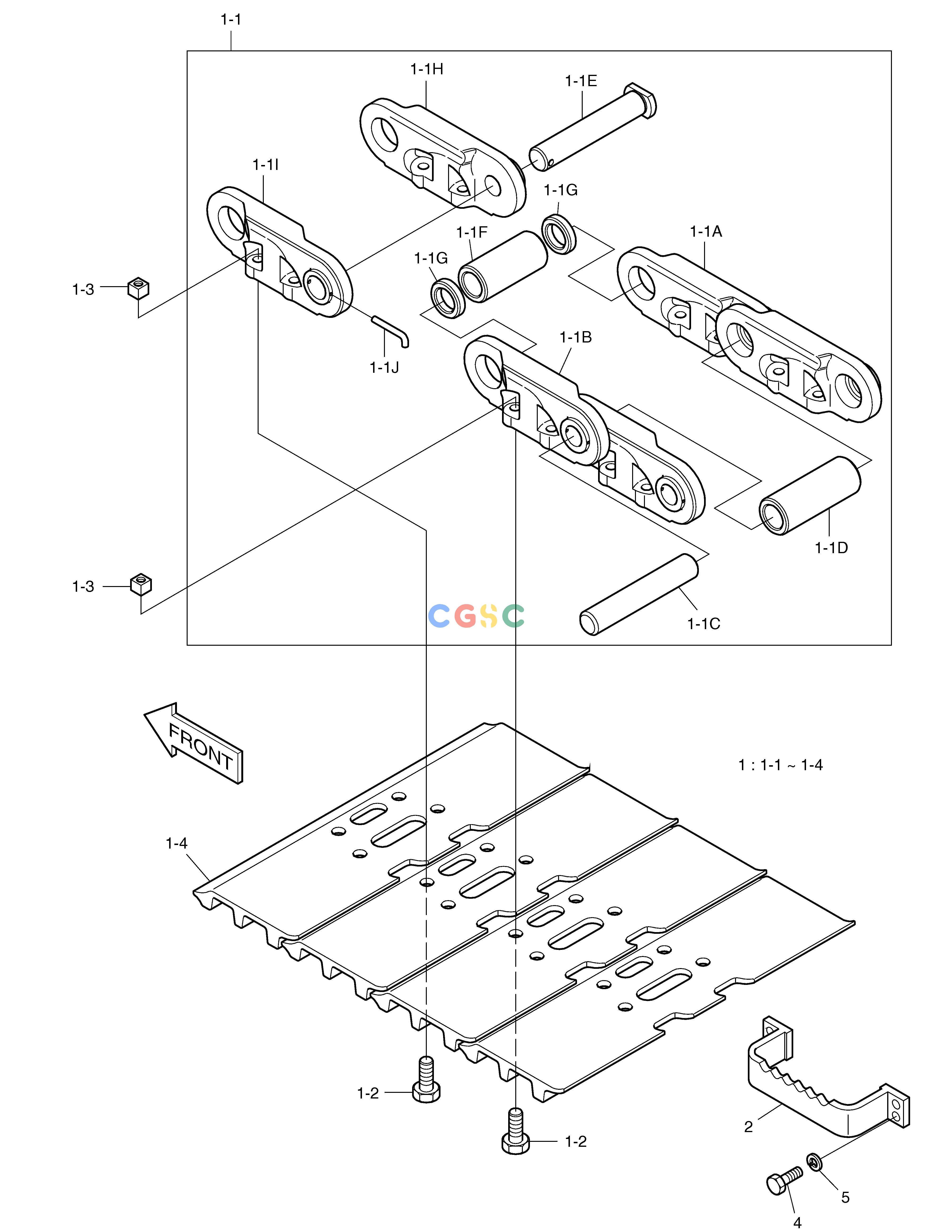 斗山零件查询TRACK SHOE ASS'Y-700G FOR STD. SOLAR 140LC-V Doosan parts catalog online