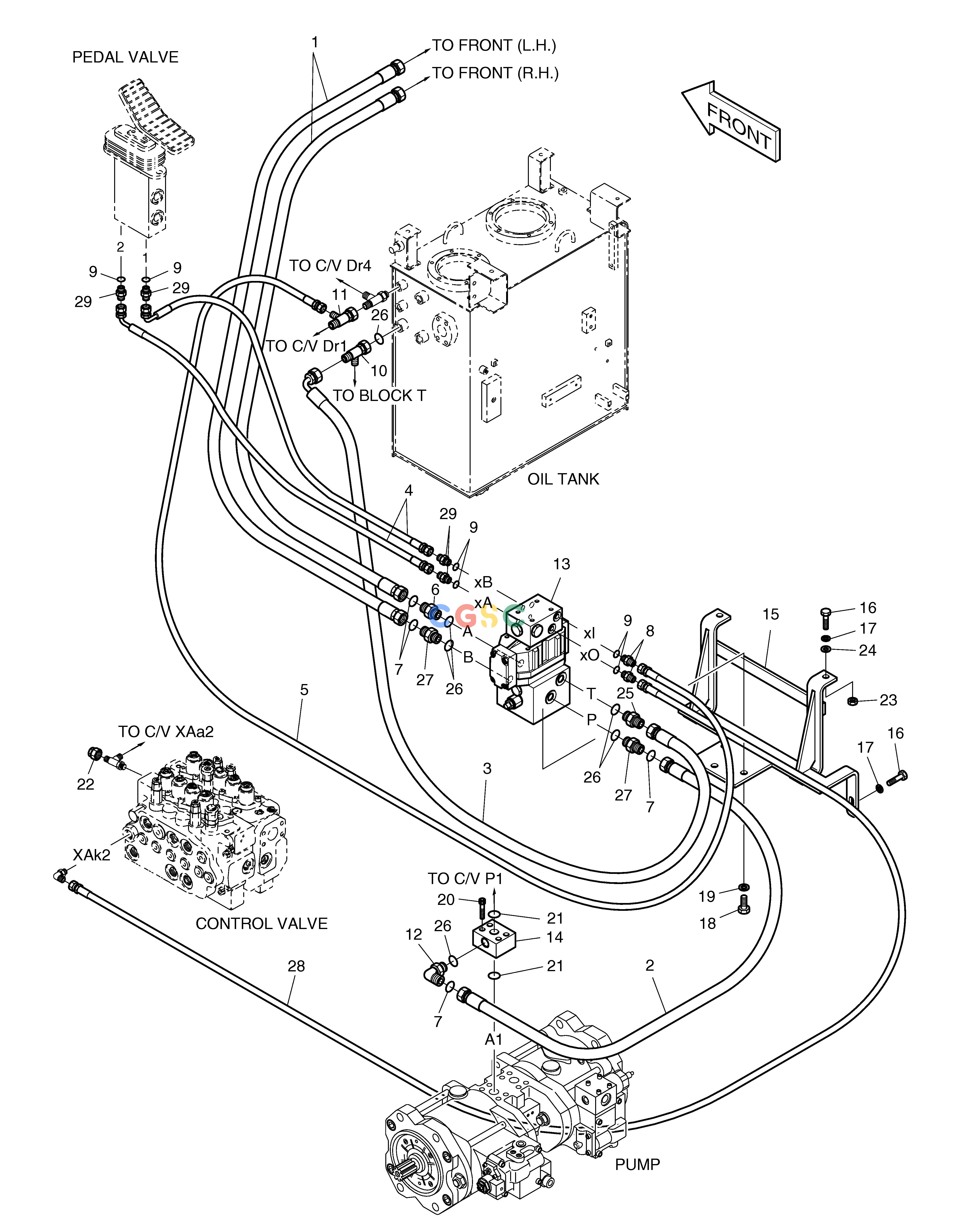 斗山零件查询MAIN PIPING-ROTATION & TILTING SOLAR 140LC-V Doosan parts catalog online