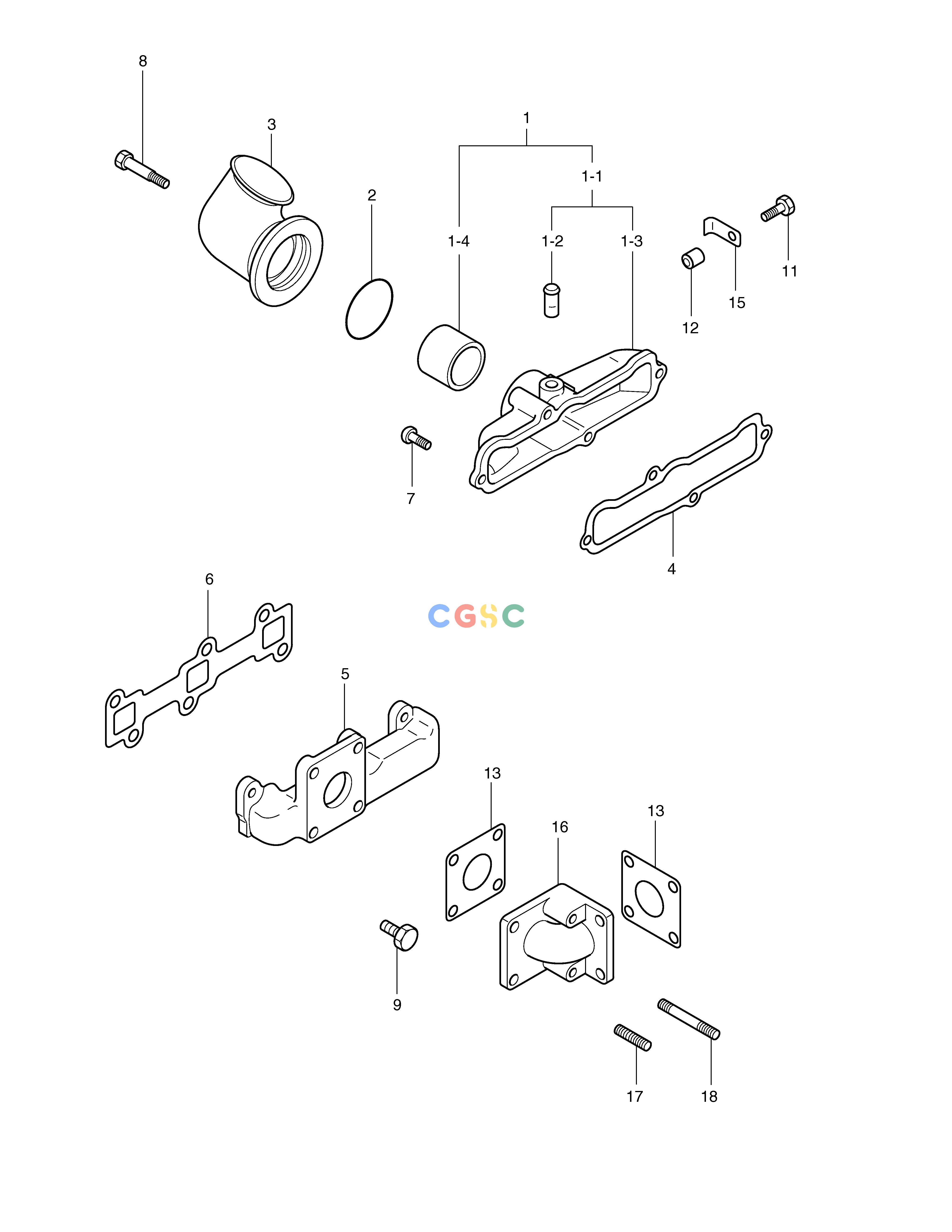 斗山零件查询INTAKE & EXHAUST PARTS SOLAR 015PLUS / S018-VT Doosan parts catalog online