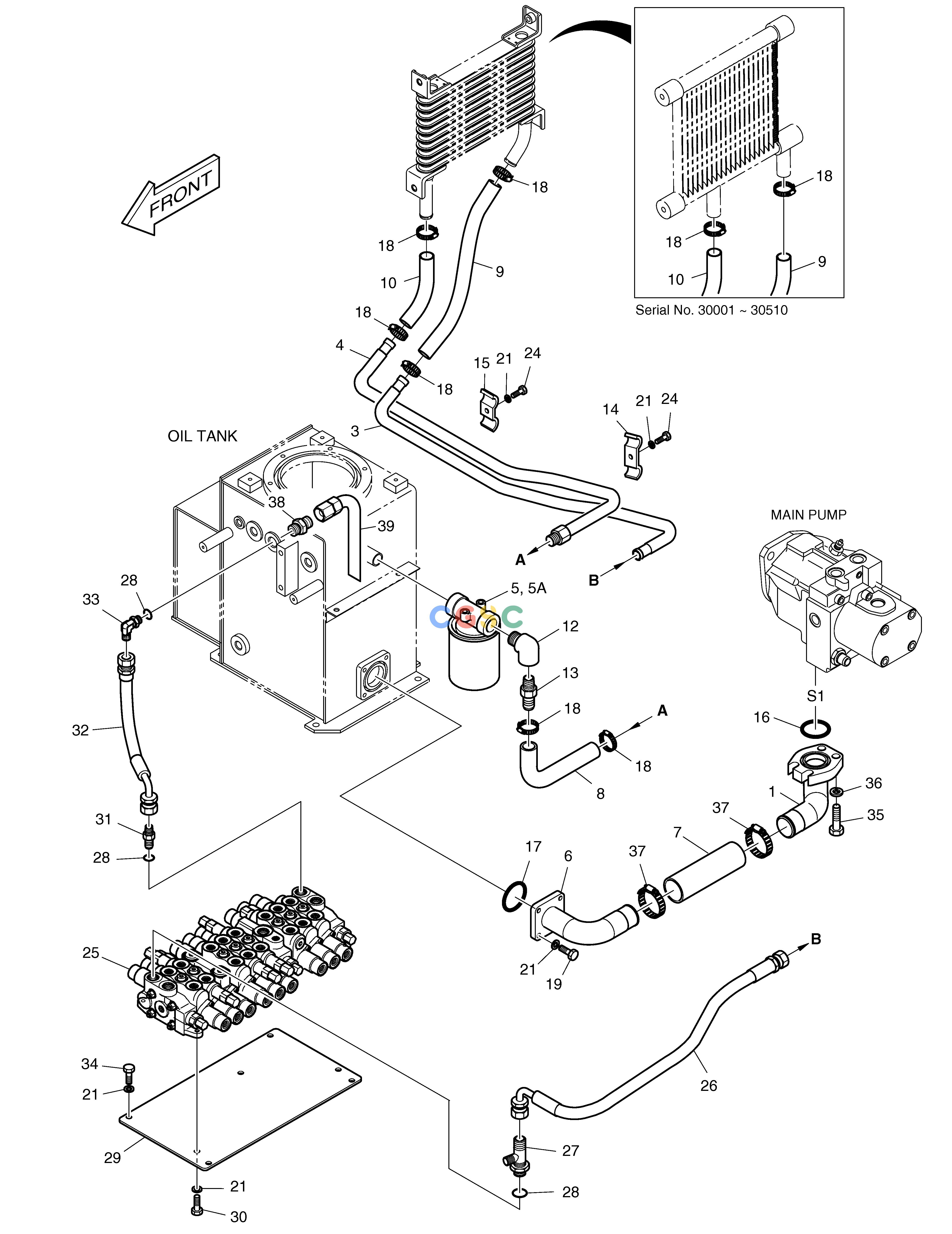 斗山零件查询MAIN PIPING(1) SOLAR 015PLUS / S018-VT Doosan parts catalog online