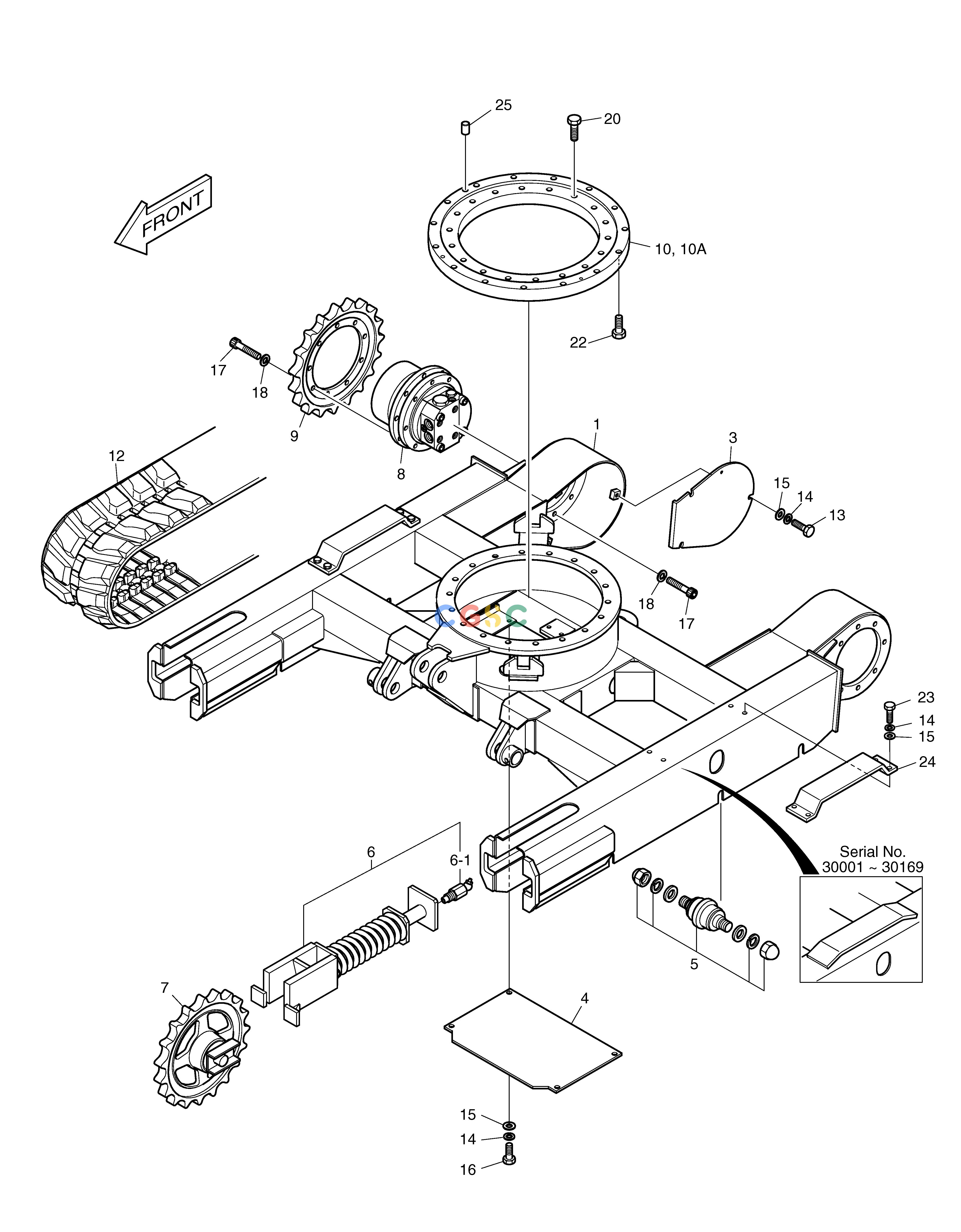 斗山零件查询TRACK FRAME - 1000mm SOLAR 015PLUS / S018-VT Doosan parts catalog online